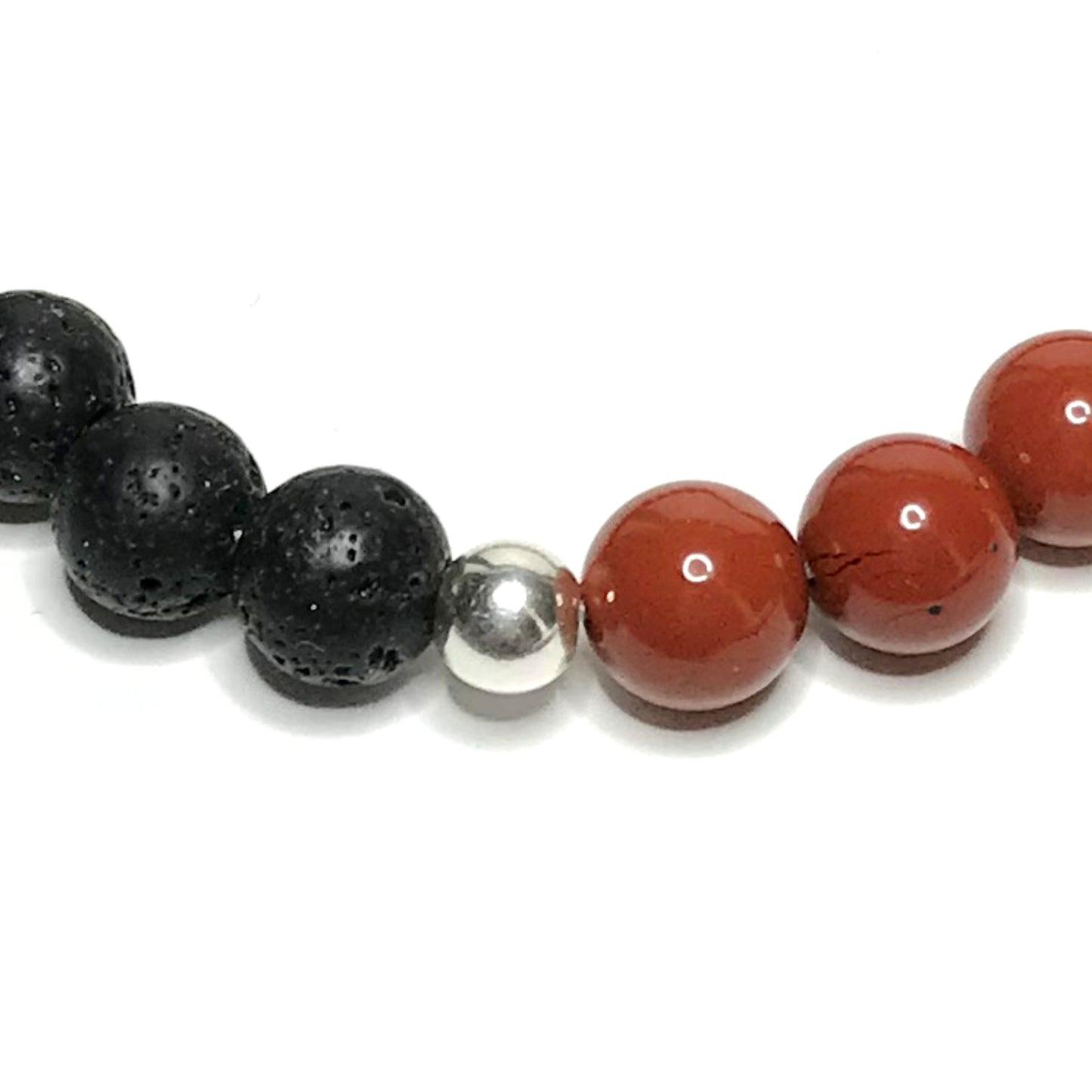 Red Jasper with Lava Rock Bracelet