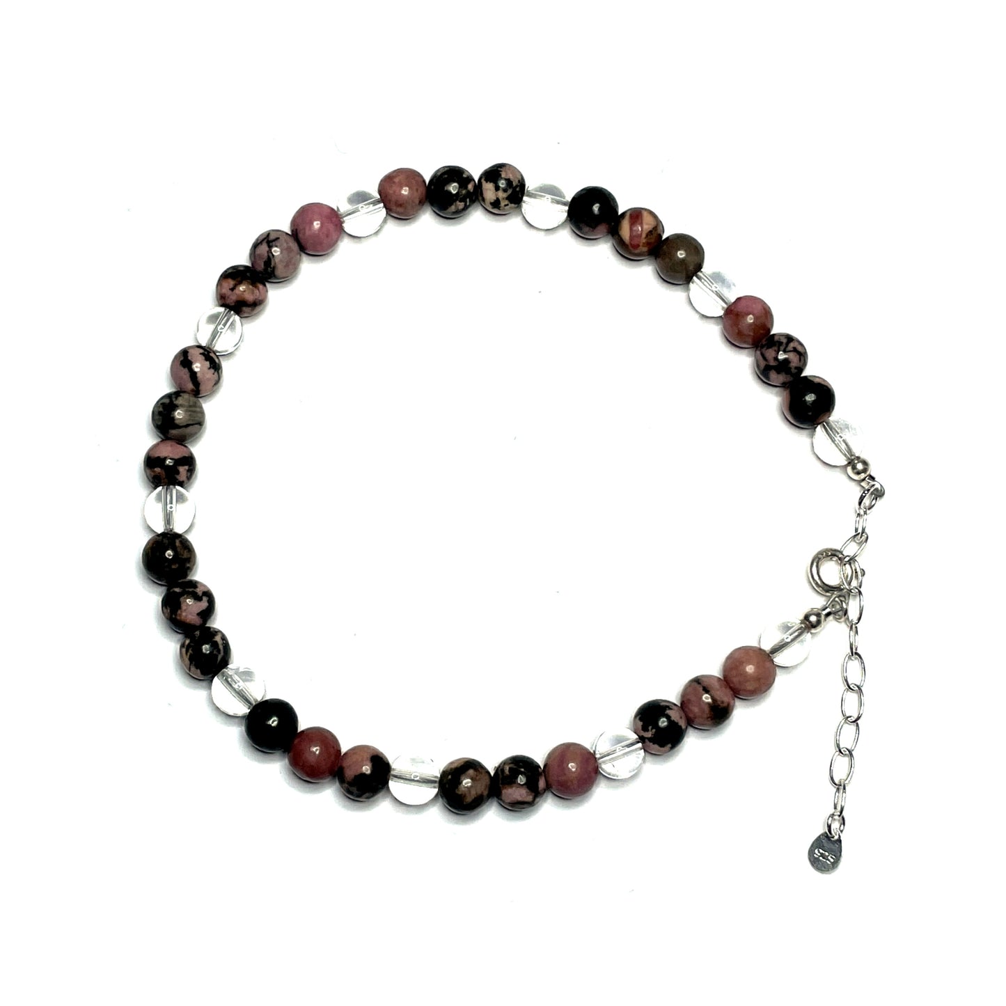 Rhodonite gemstone anklet