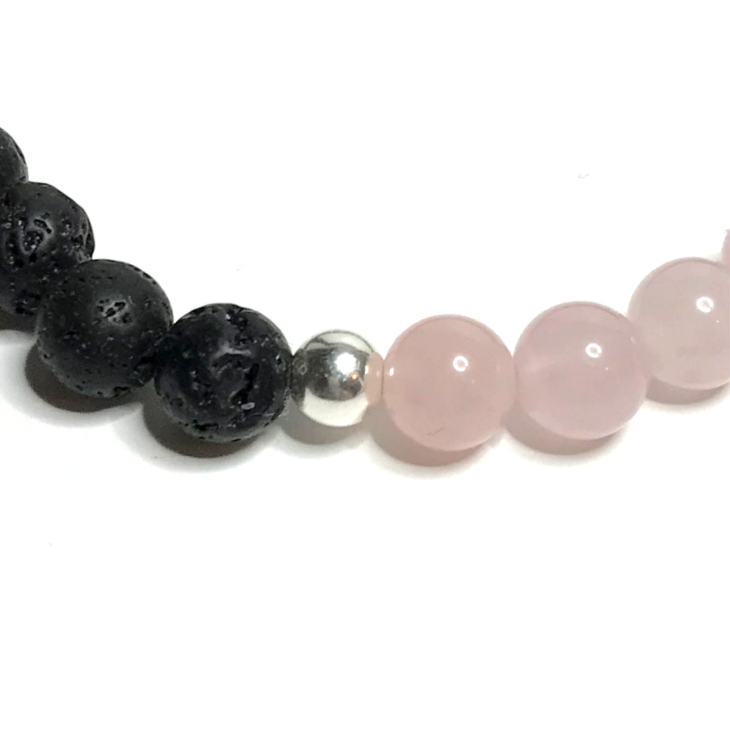 Rose Quartz with Lava Rock Bracelet