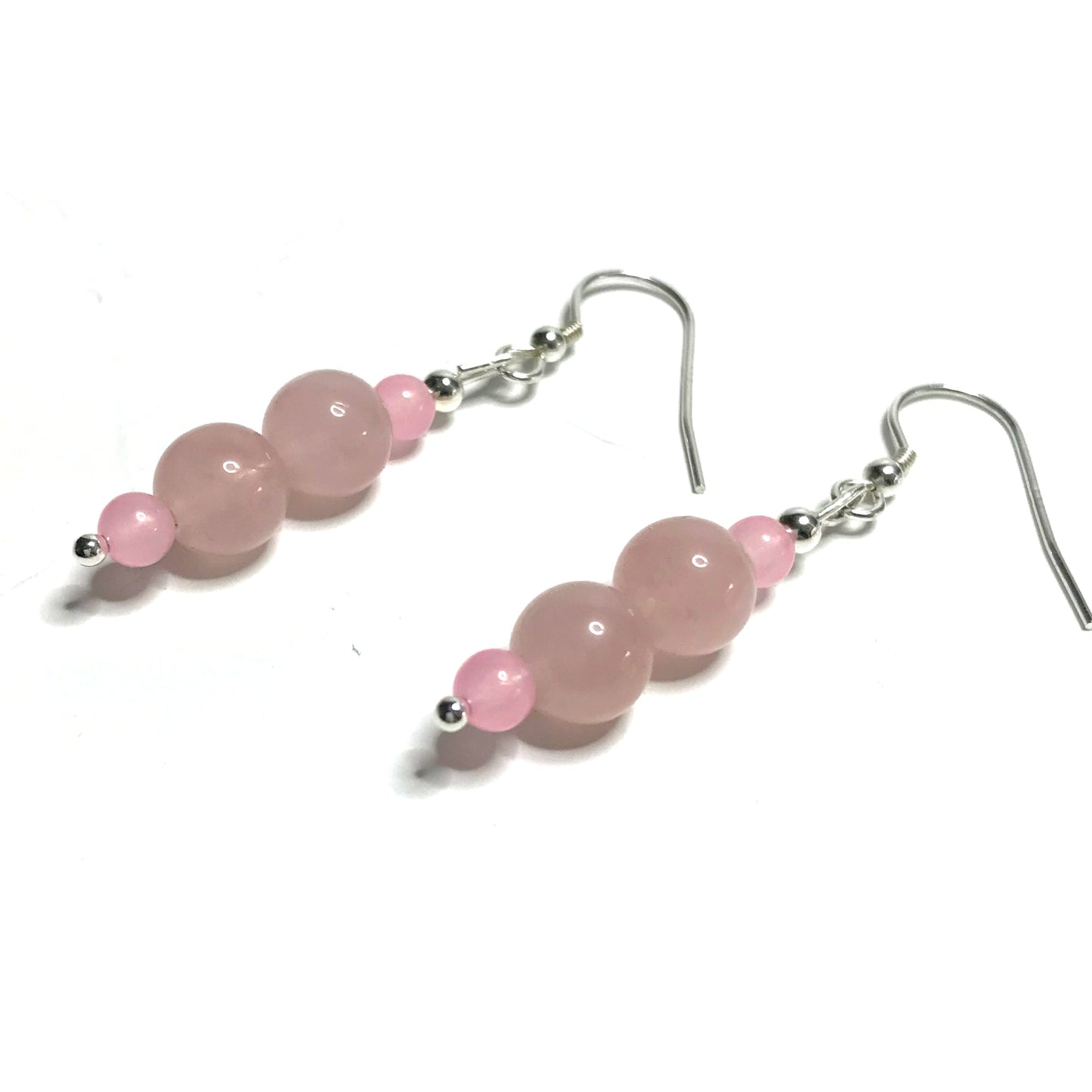 Rose quartz crystal earrings