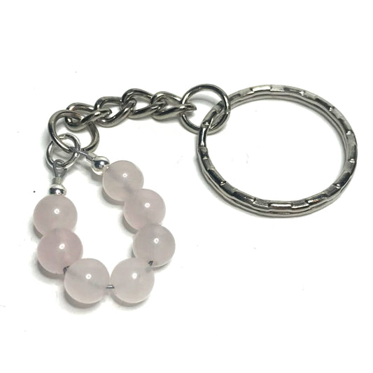 Rose quartz keychain