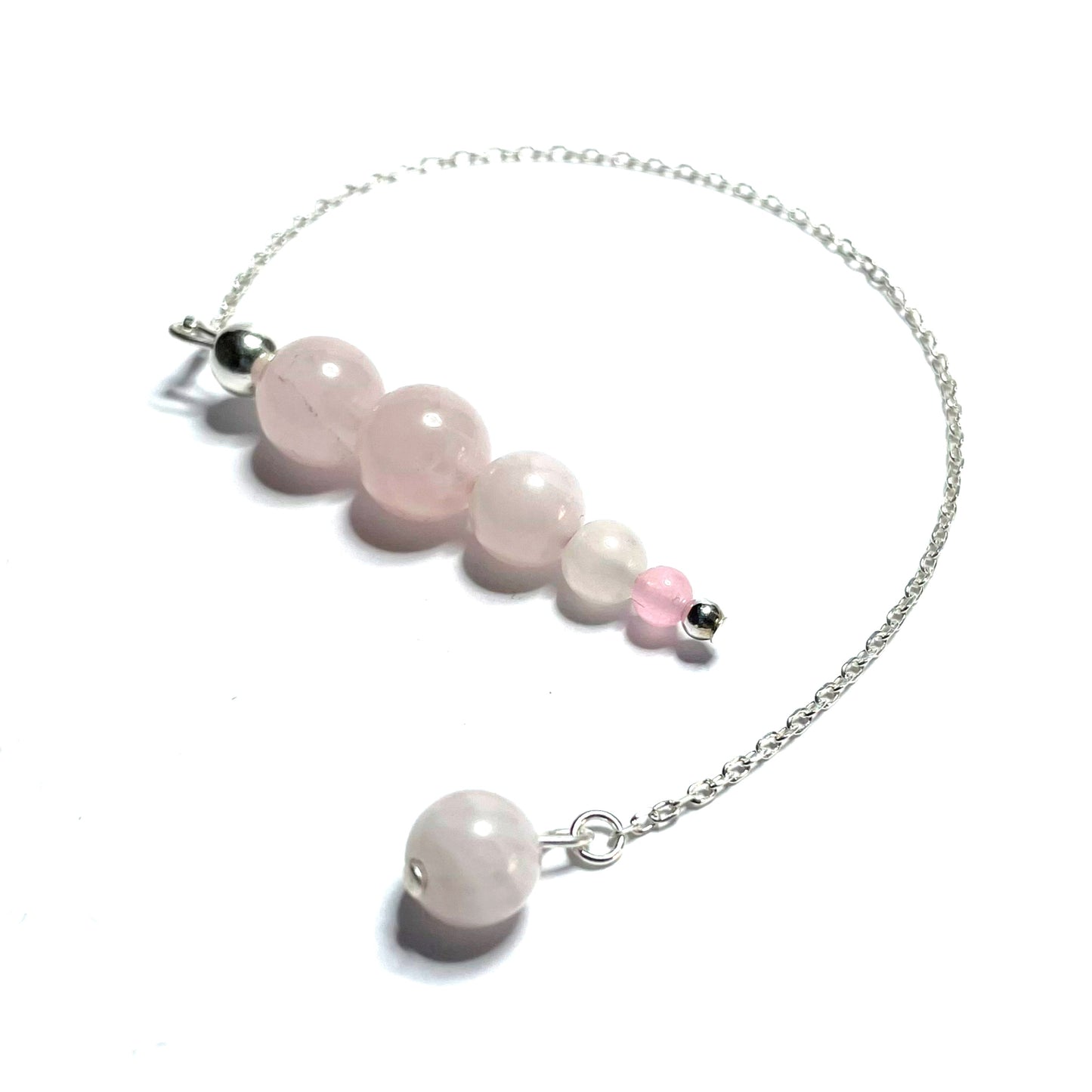 Rose quartz crystal pendulum