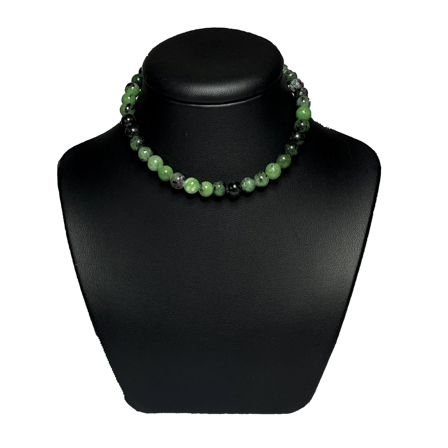 Ruby zoisite crystal choker