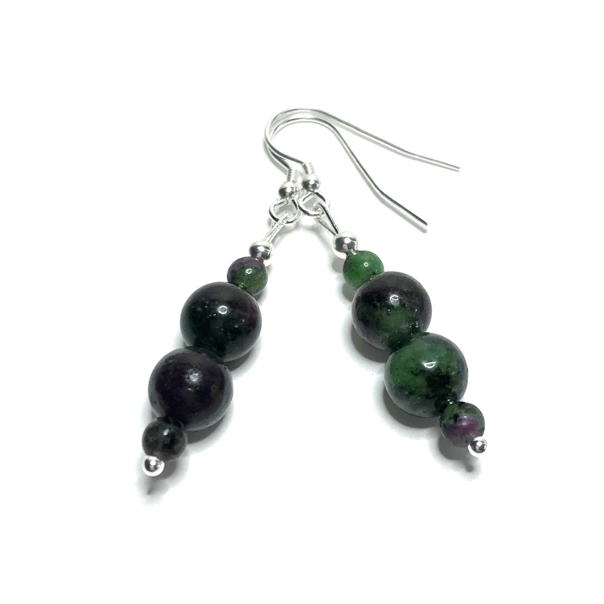 Ruby zoisite earrings