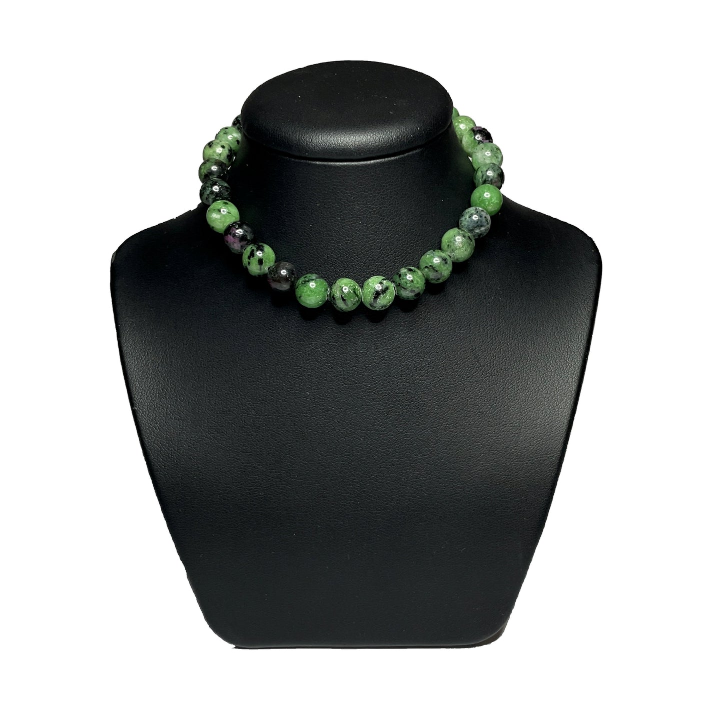 Ruby zoisite crystal necklace