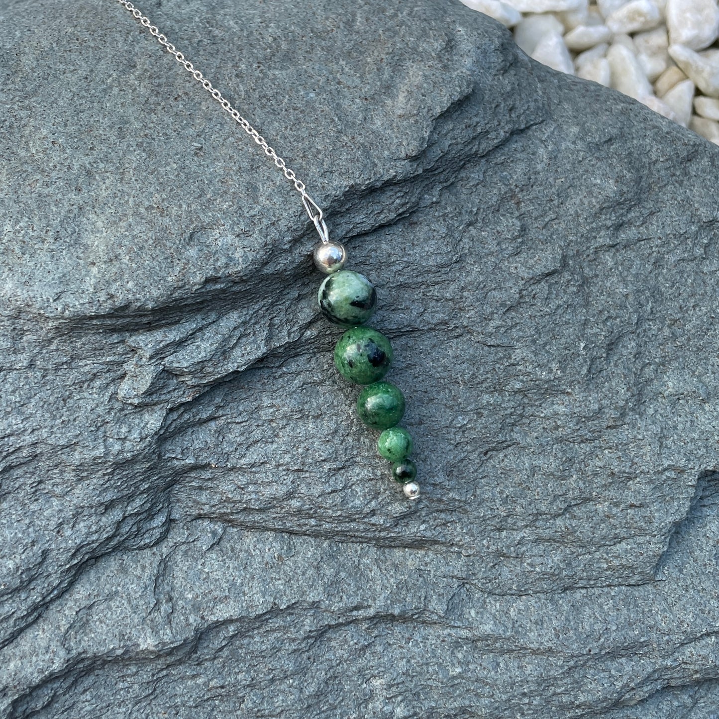 Ruby zoisite crystal pendulum