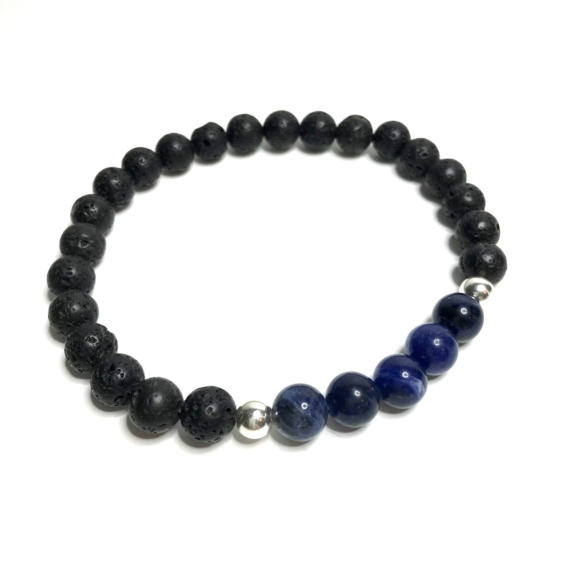 Sodalite with Lava Rock Bracelet