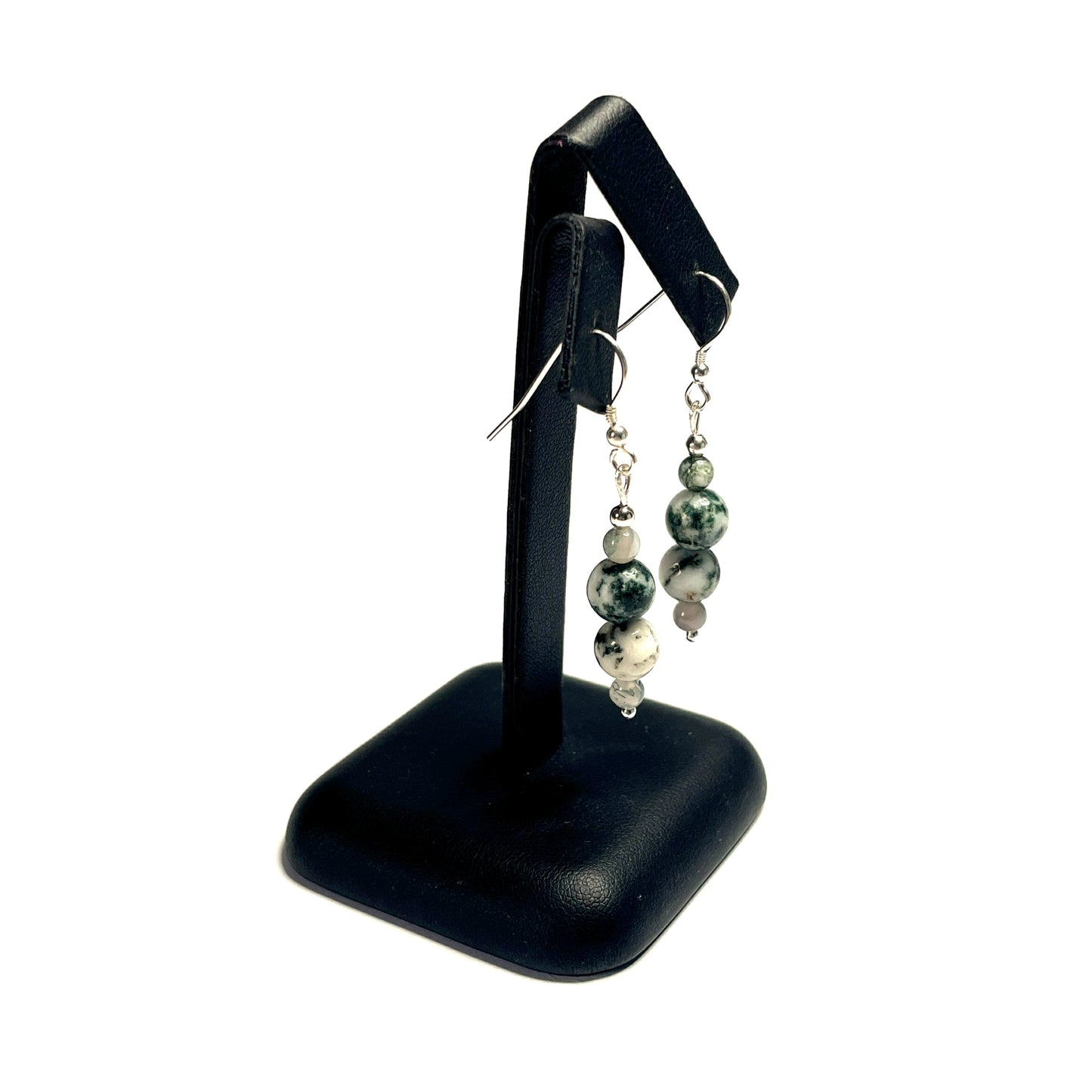 Tree agate crystal earrings