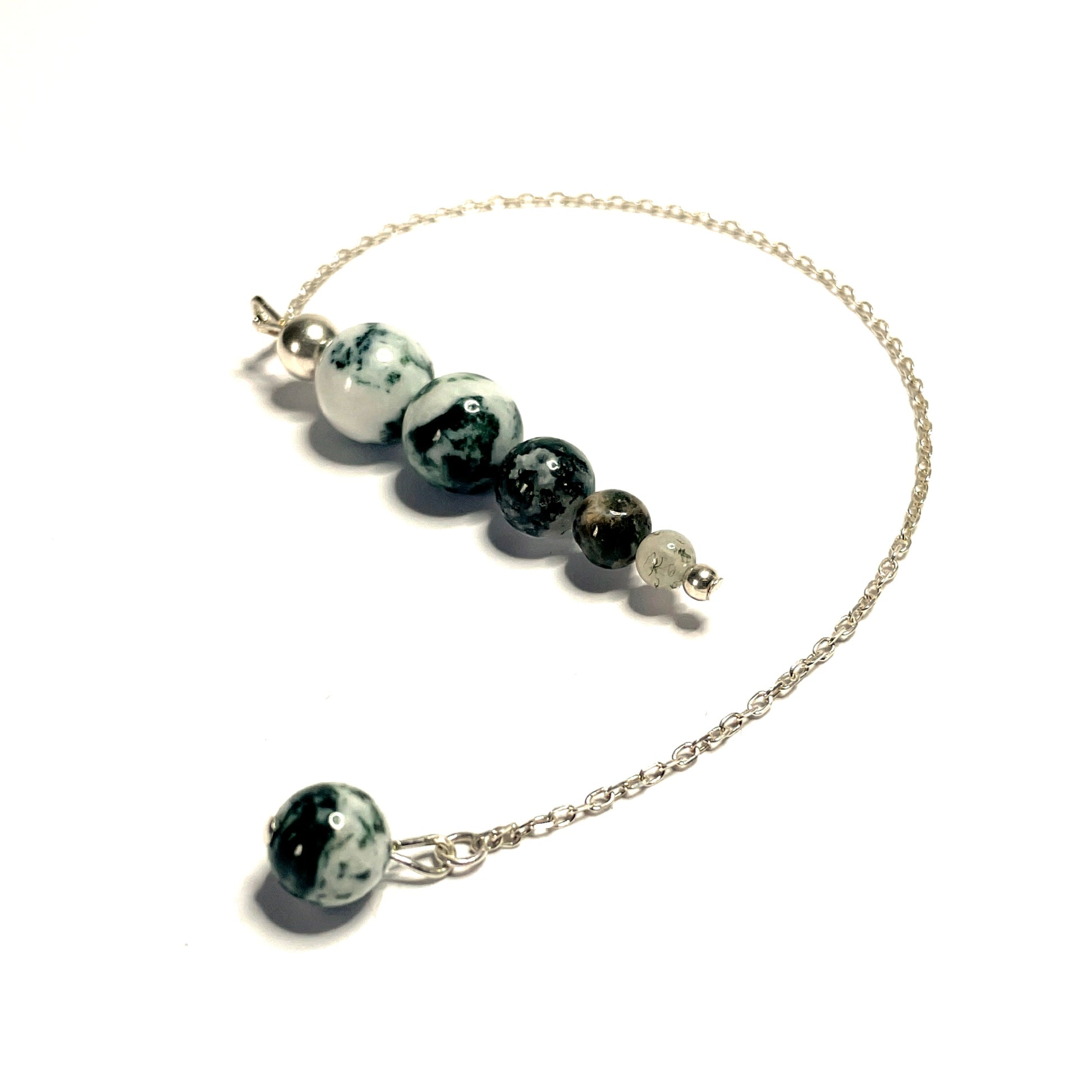 Tree agate crystal pendulum