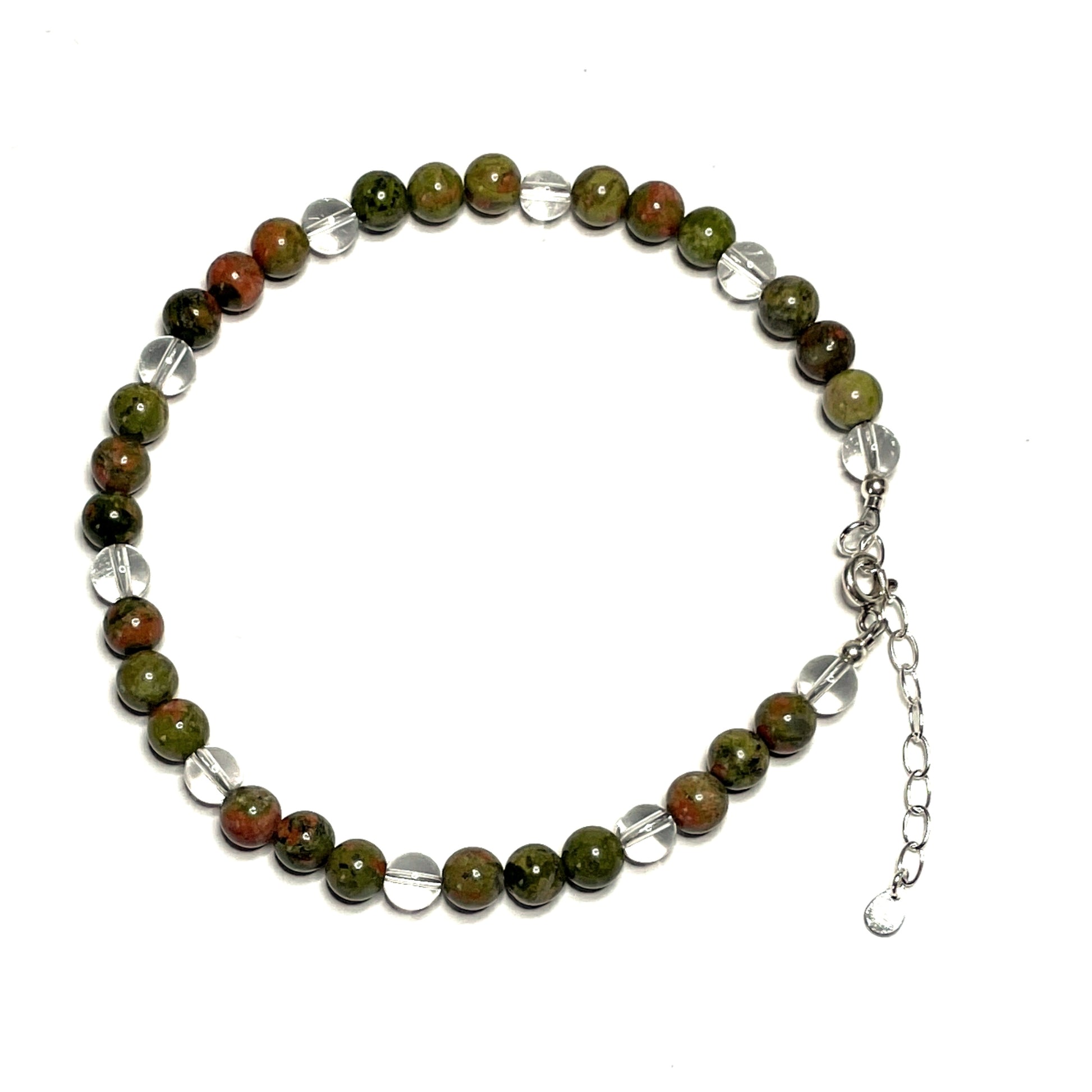 Unakite gemstone anklet