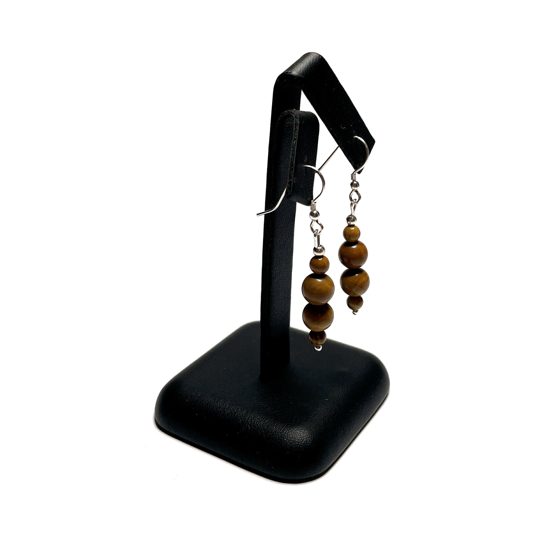 Wood grain jasper crystal earrings