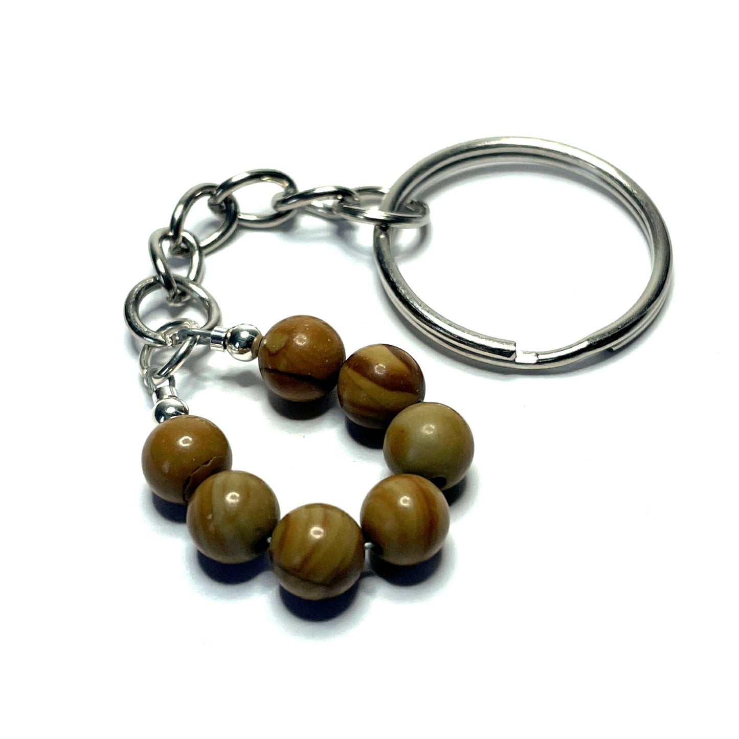 Wood Grain Jasper Keychain