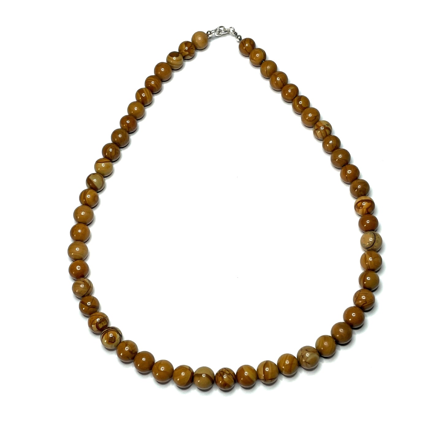 Wood grain jasper gemstone necklace