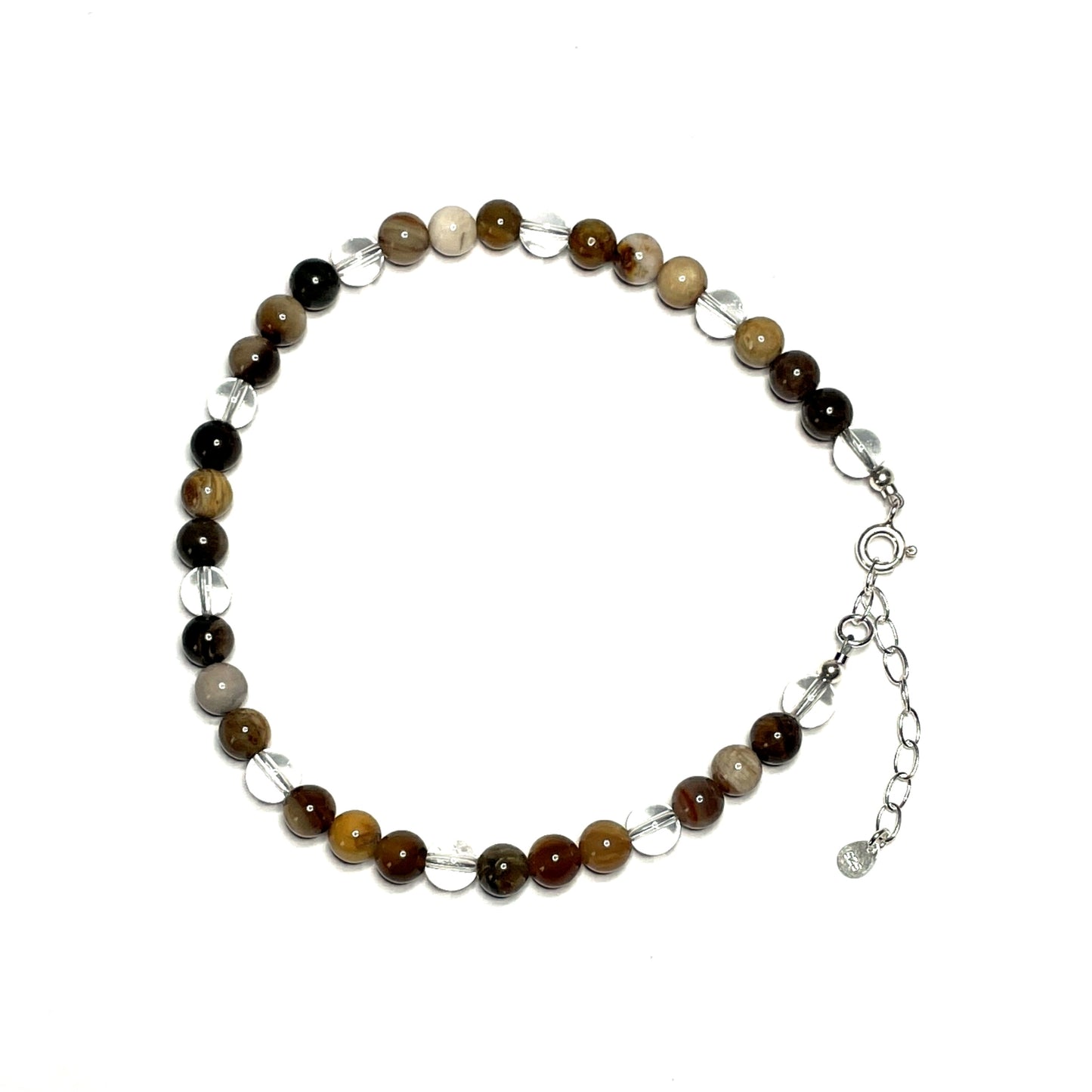 Wood jasper gemstone anklet