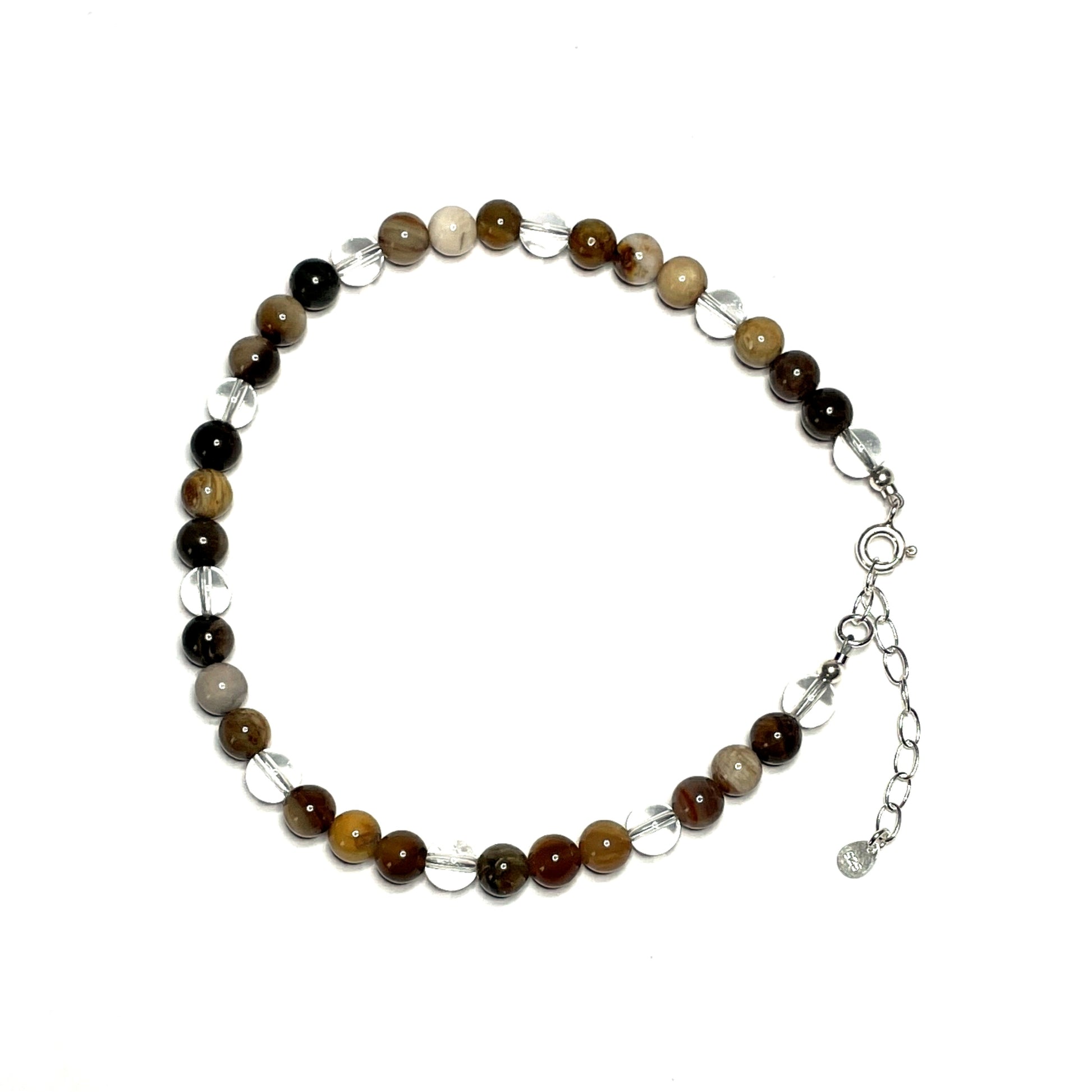 Wood jasper gemstone anklet