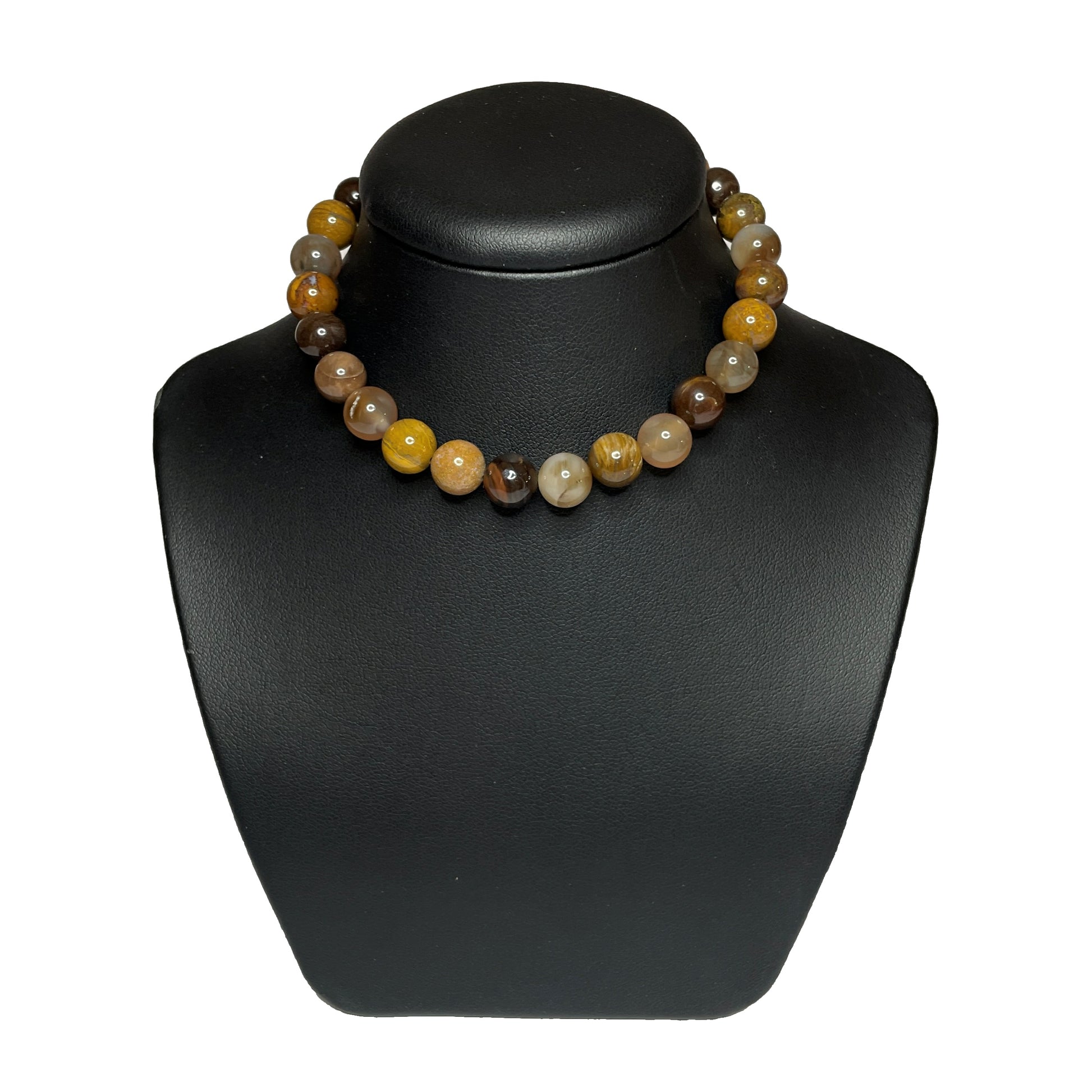 Wood jasper gemstone necklace