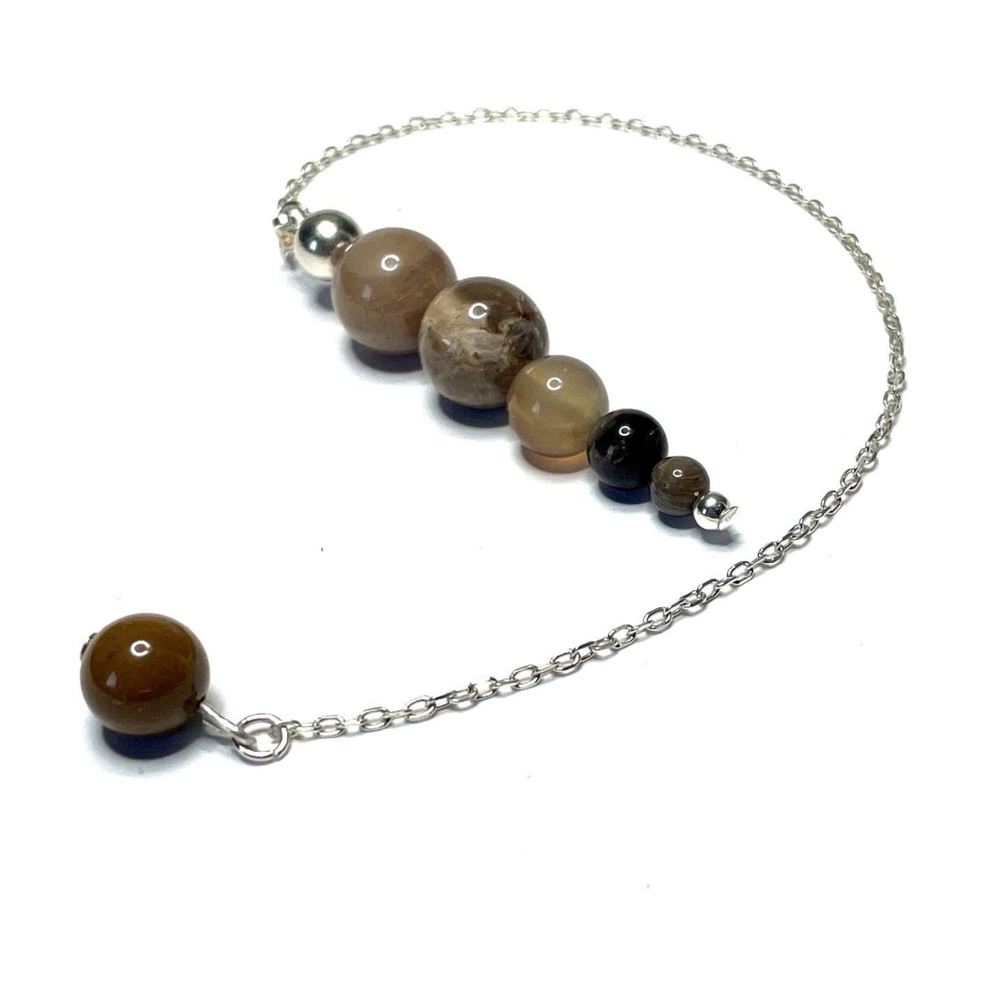 Wood jasper gemstone pendulum