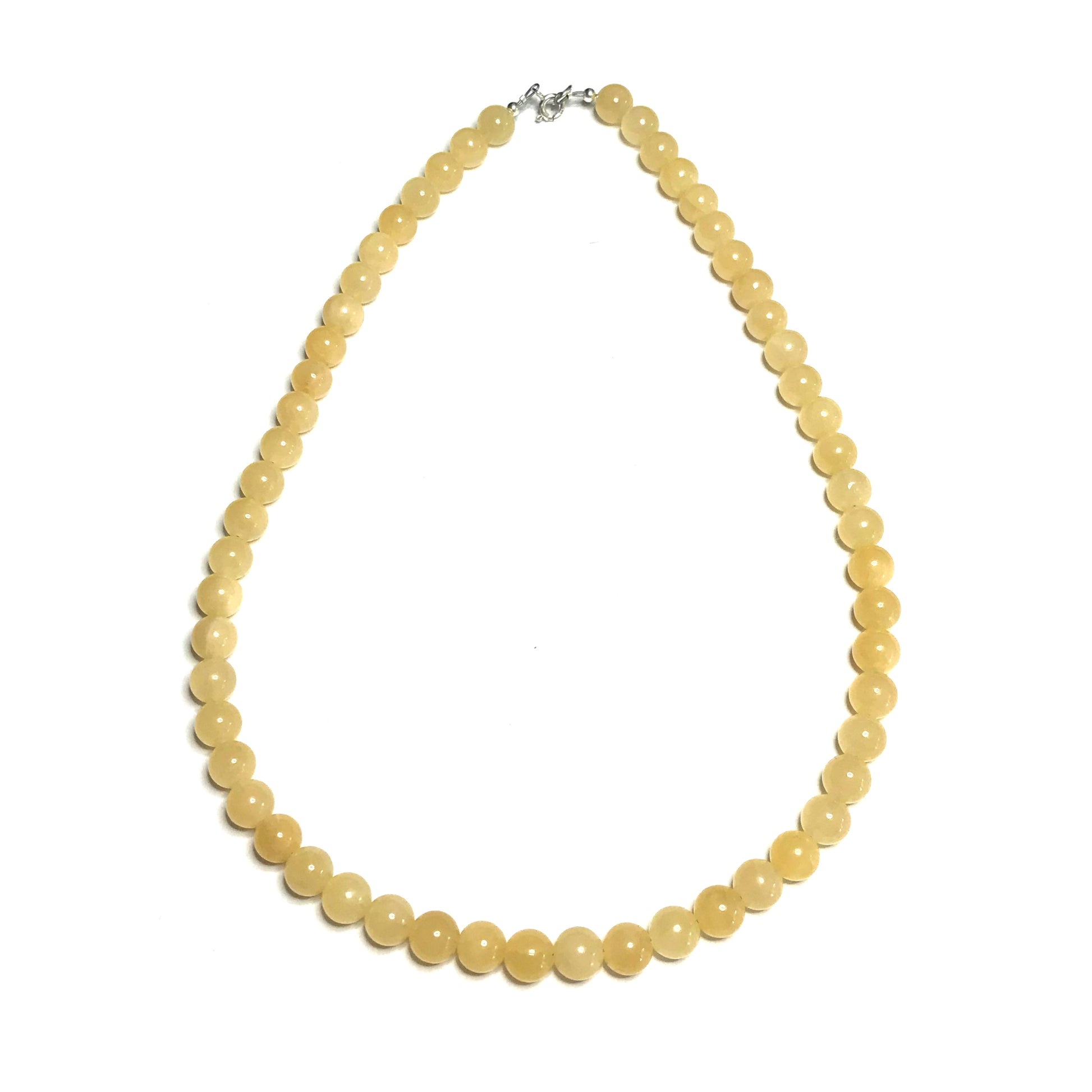 Yellow calcite crystal necklace