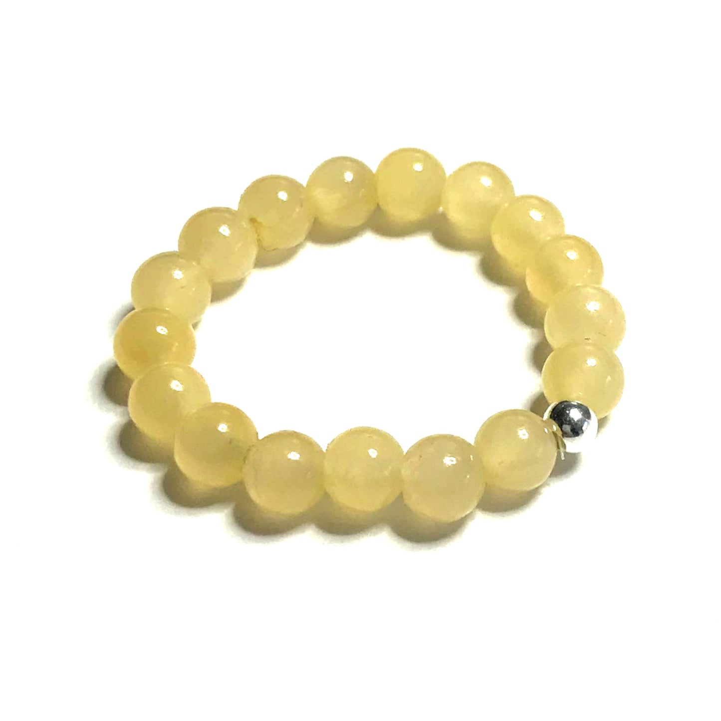 Yellow calcite beaded stretch ring