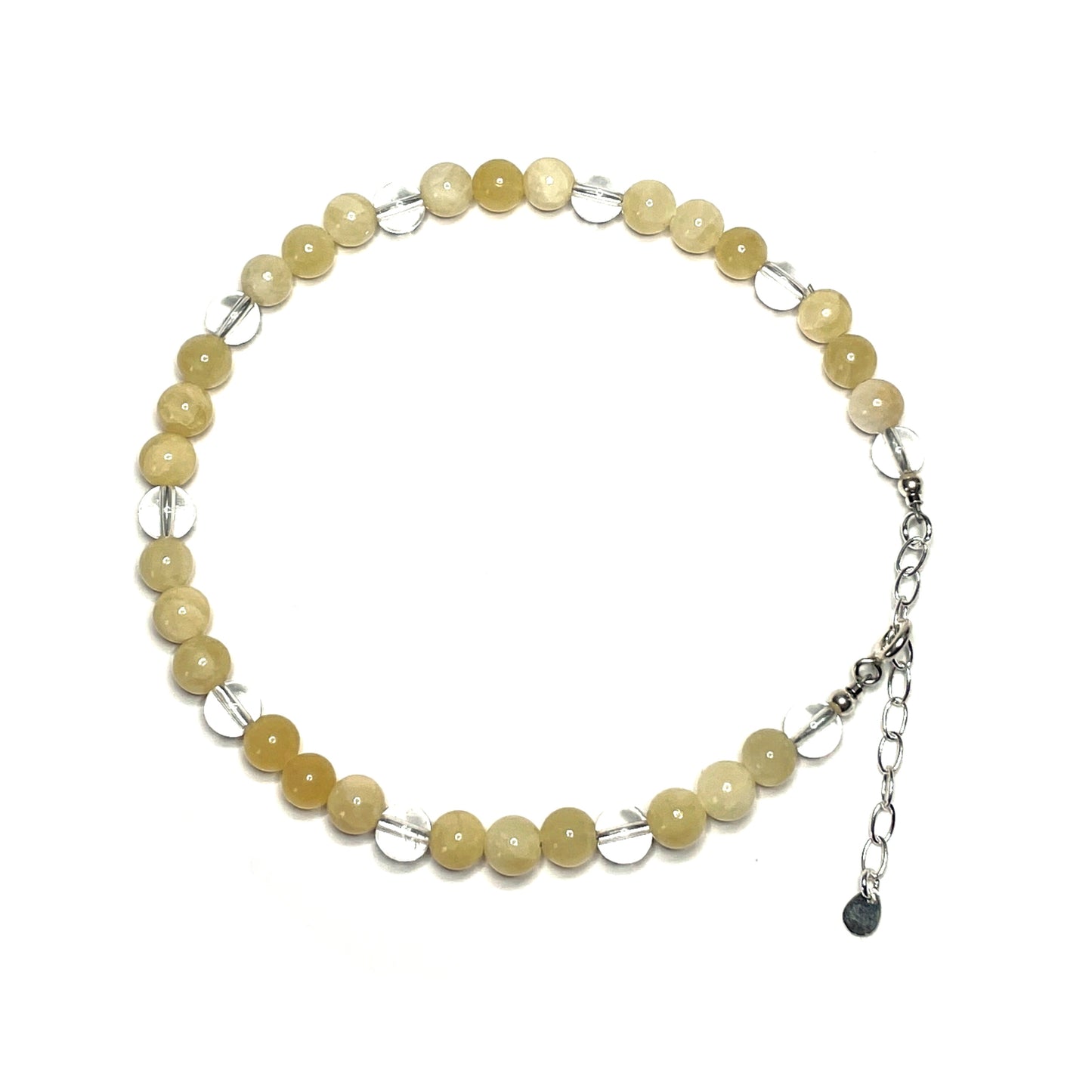 Yellow calcite gemstone anklet