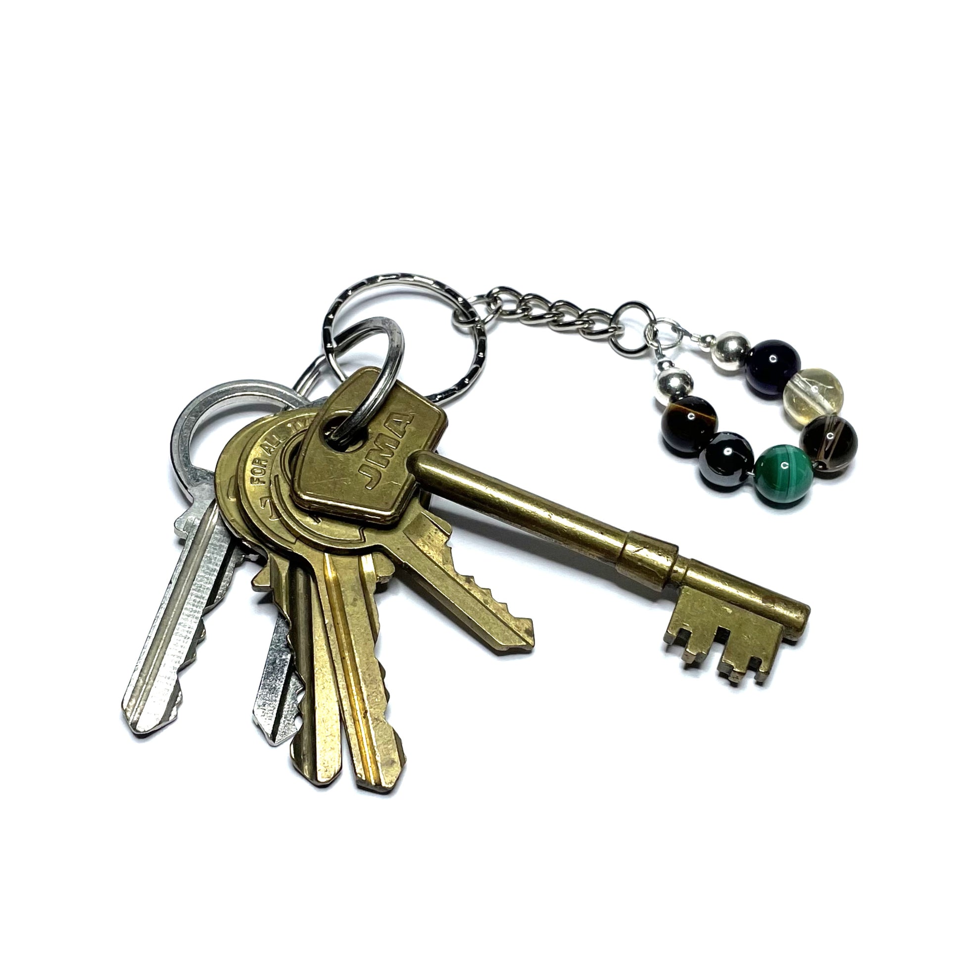 Addiction recovery bead keychain with keys