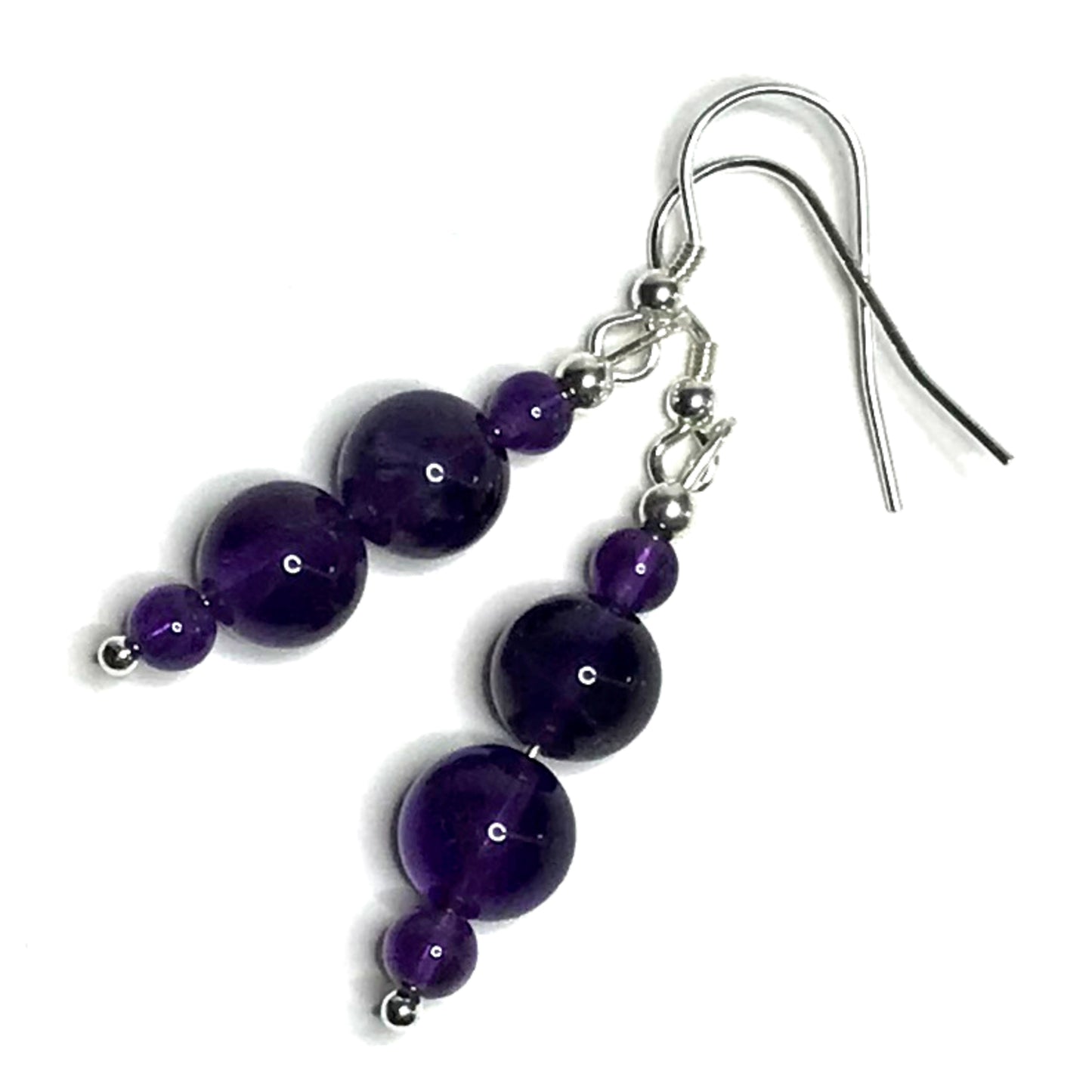 Purple gemstone dangle earrings