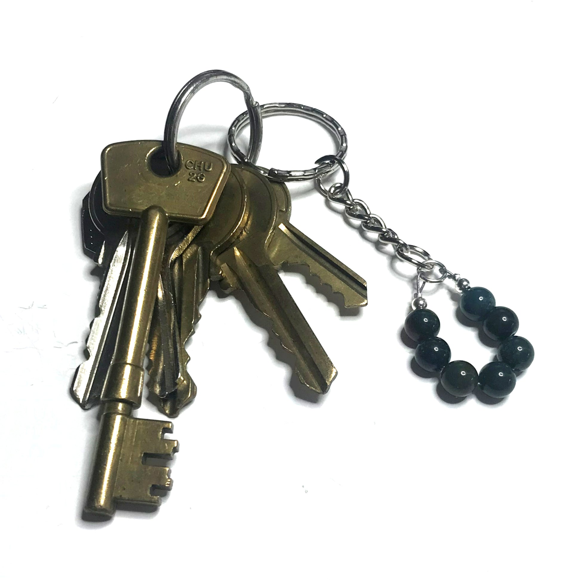 Bloodstone keychain with keys