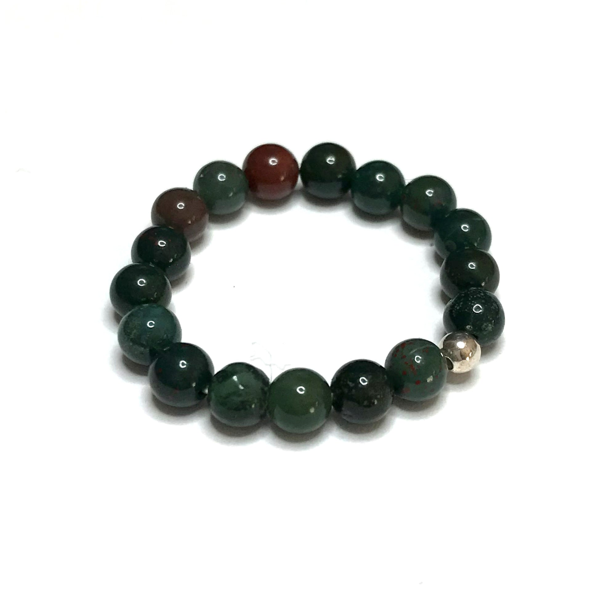 Bloodstone stretch ring