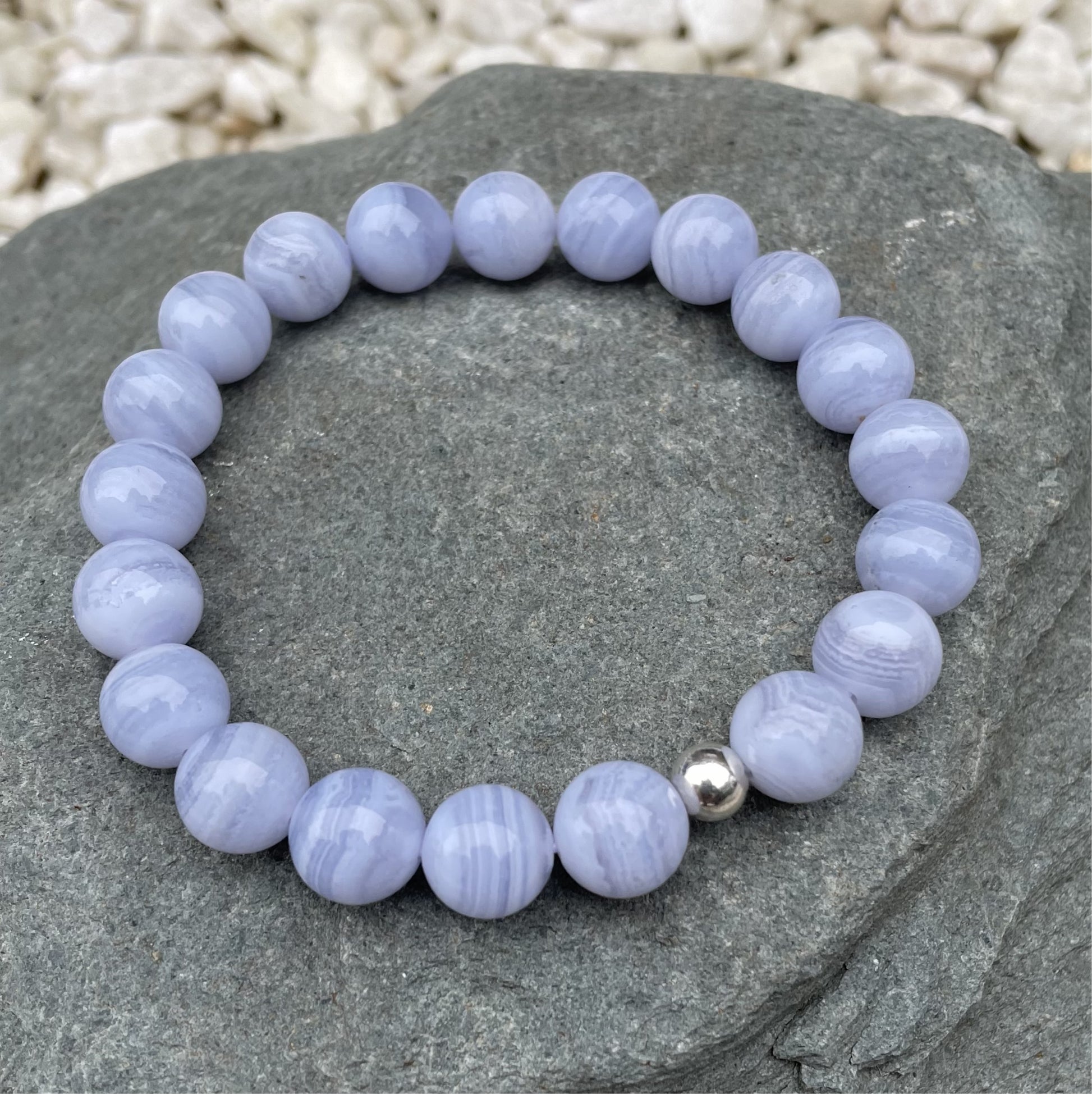 blue lace agate crystal bracelet