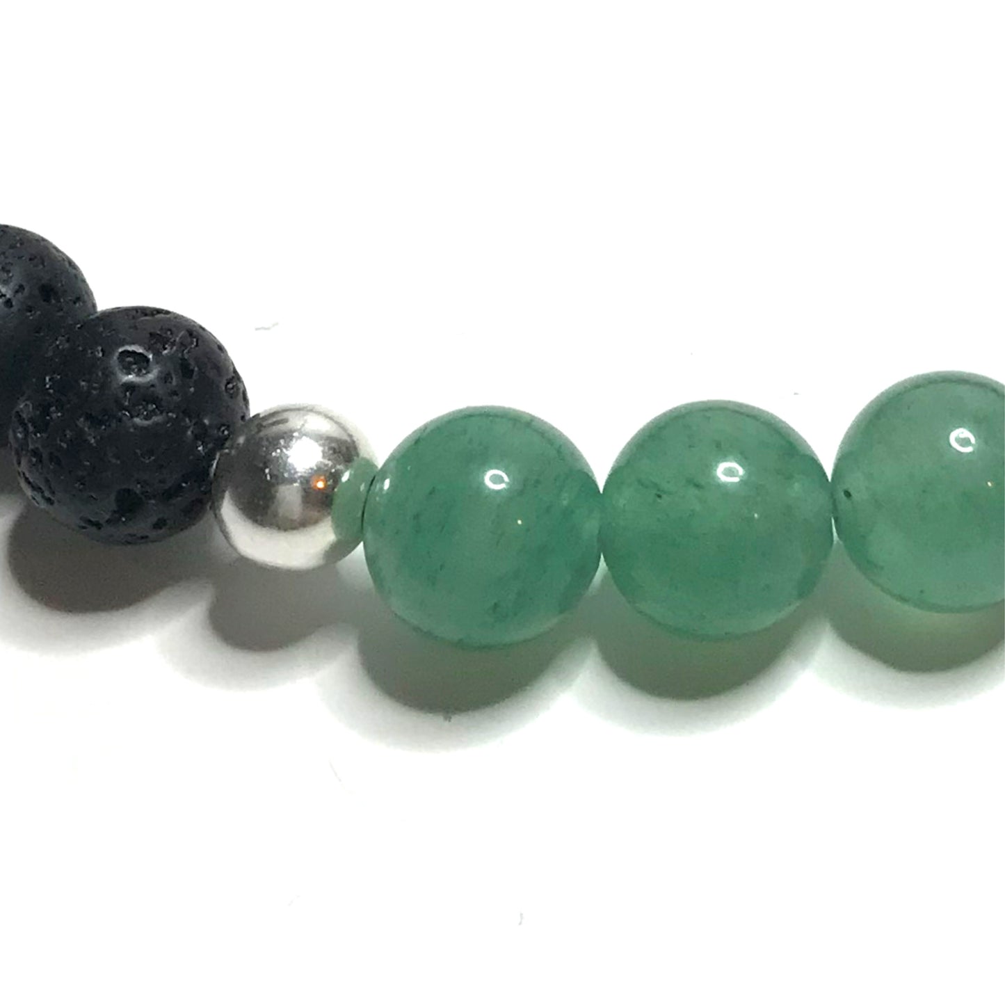 Green Aventurine with Lava Rock Bracelet