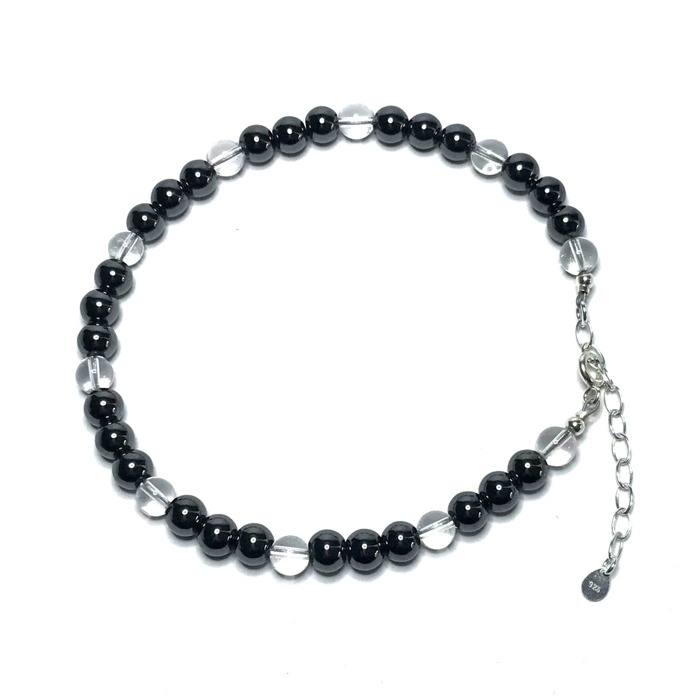 Hematite crystal beaded anklet