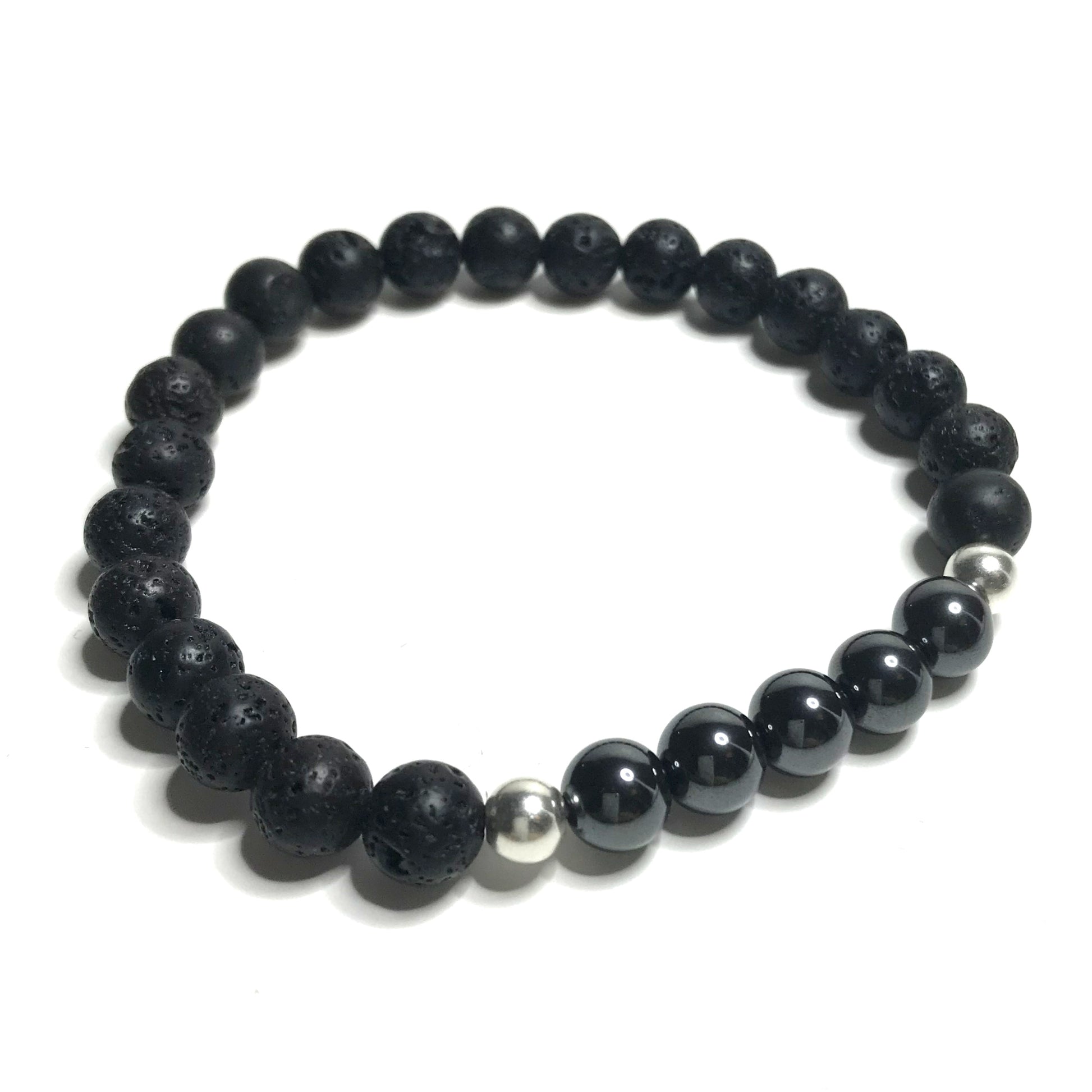 Hematite with Lava Rock Bracelet