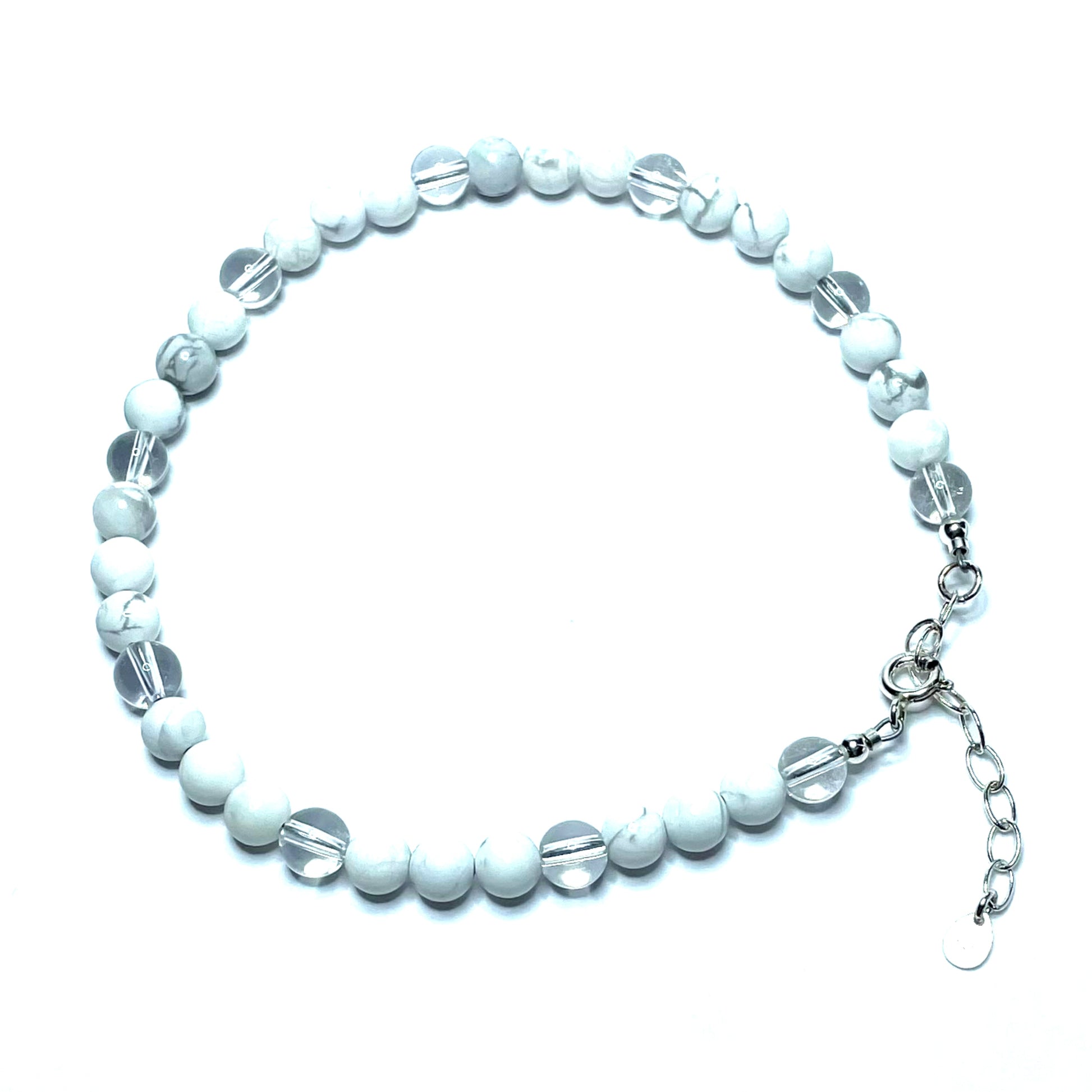 Howlite crystal anklet