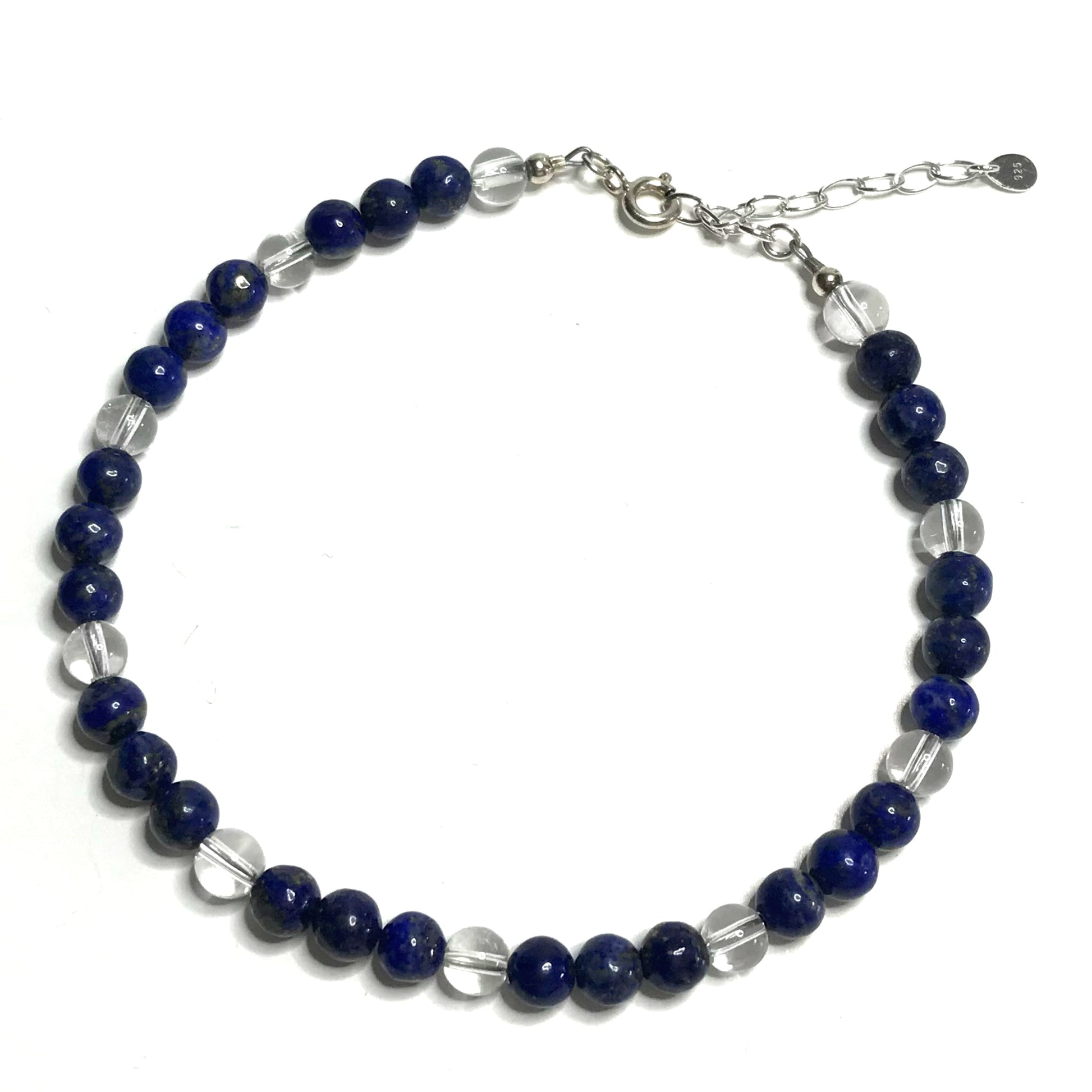 Lapis lazuli beaded anklet