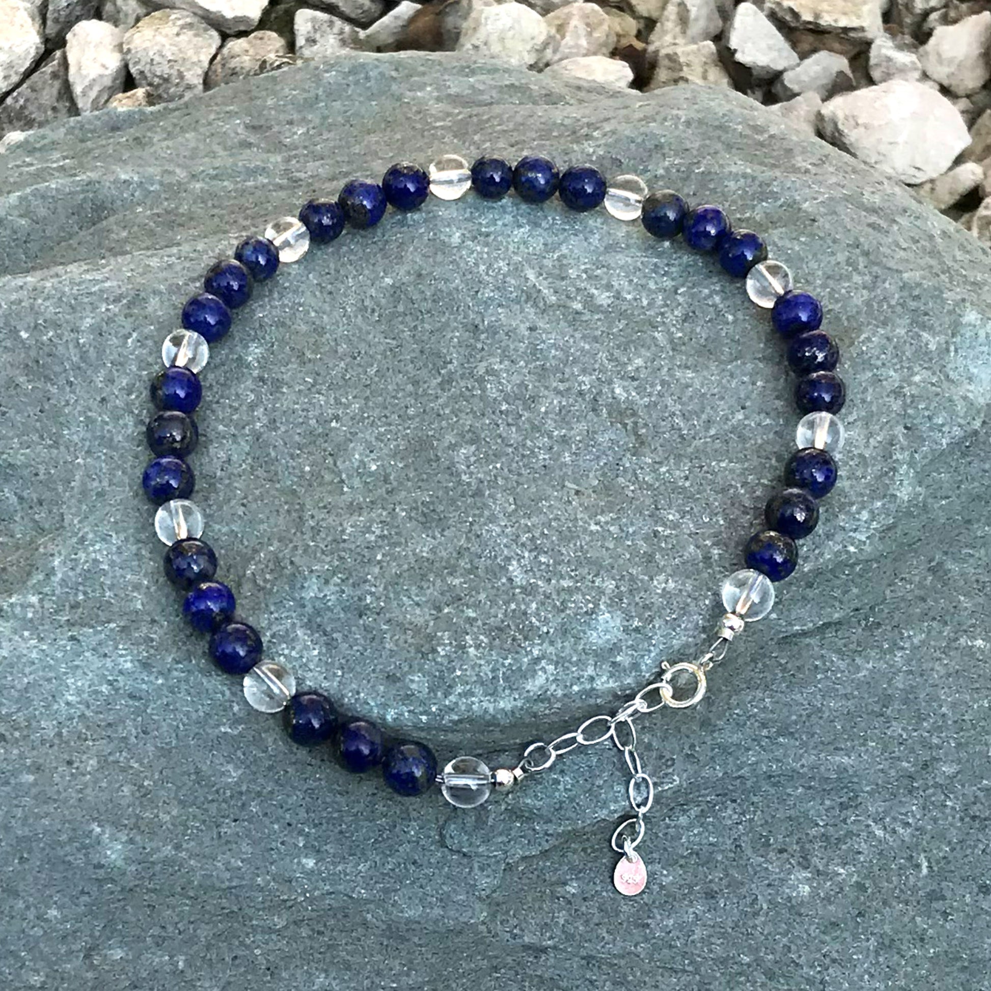 Lapis lazuli crystal anklet