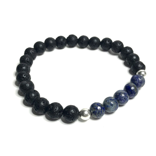 Lapis Lazuli with Lava Rock Bracelet