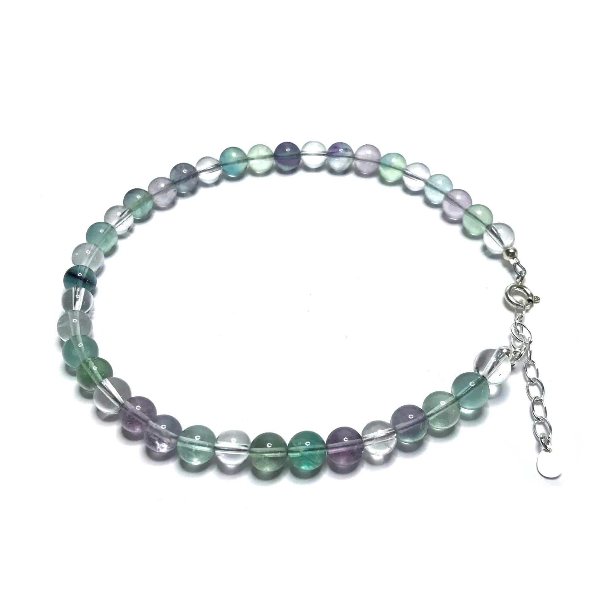 Rainbow fluorite anklet