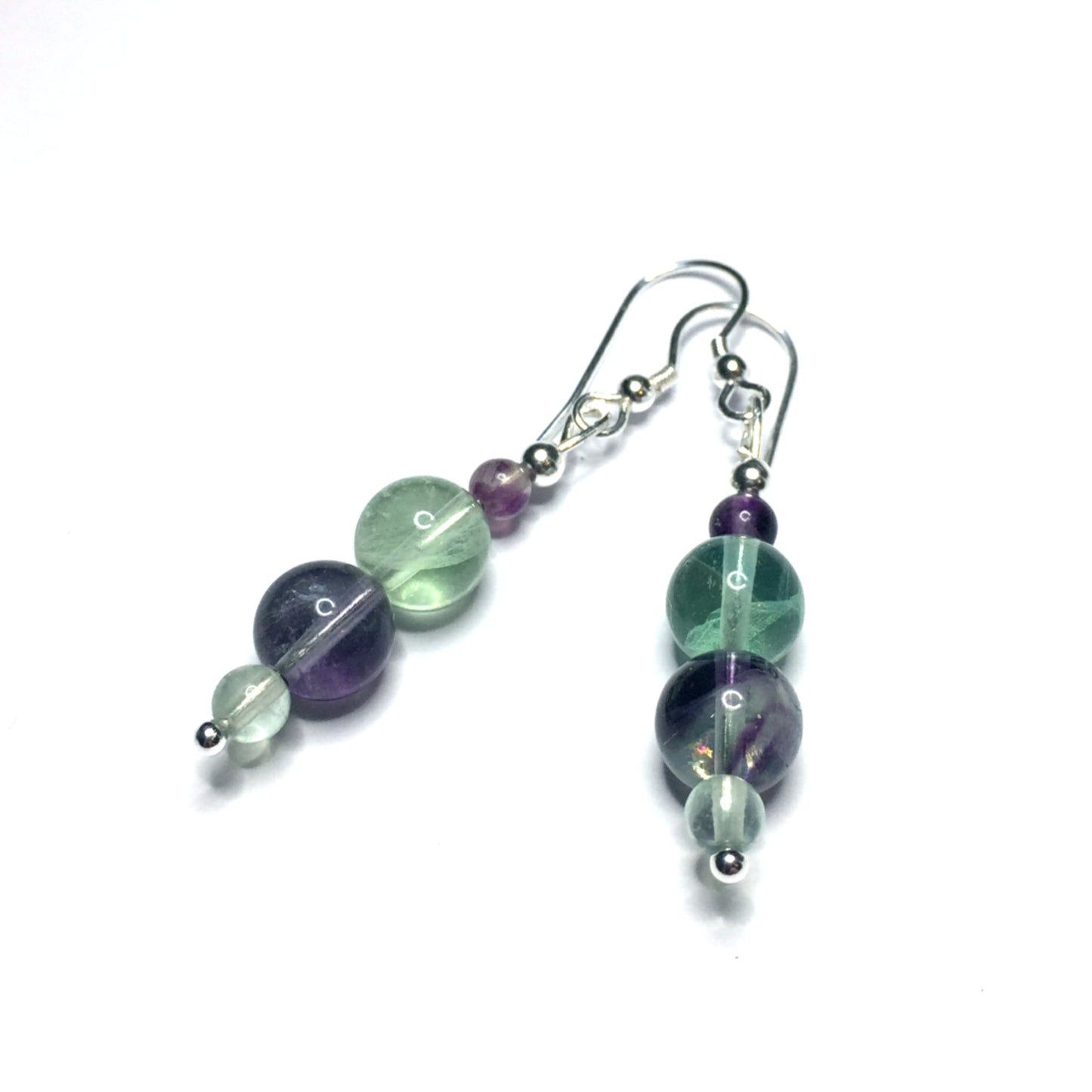 Rainbow fluorite earrings