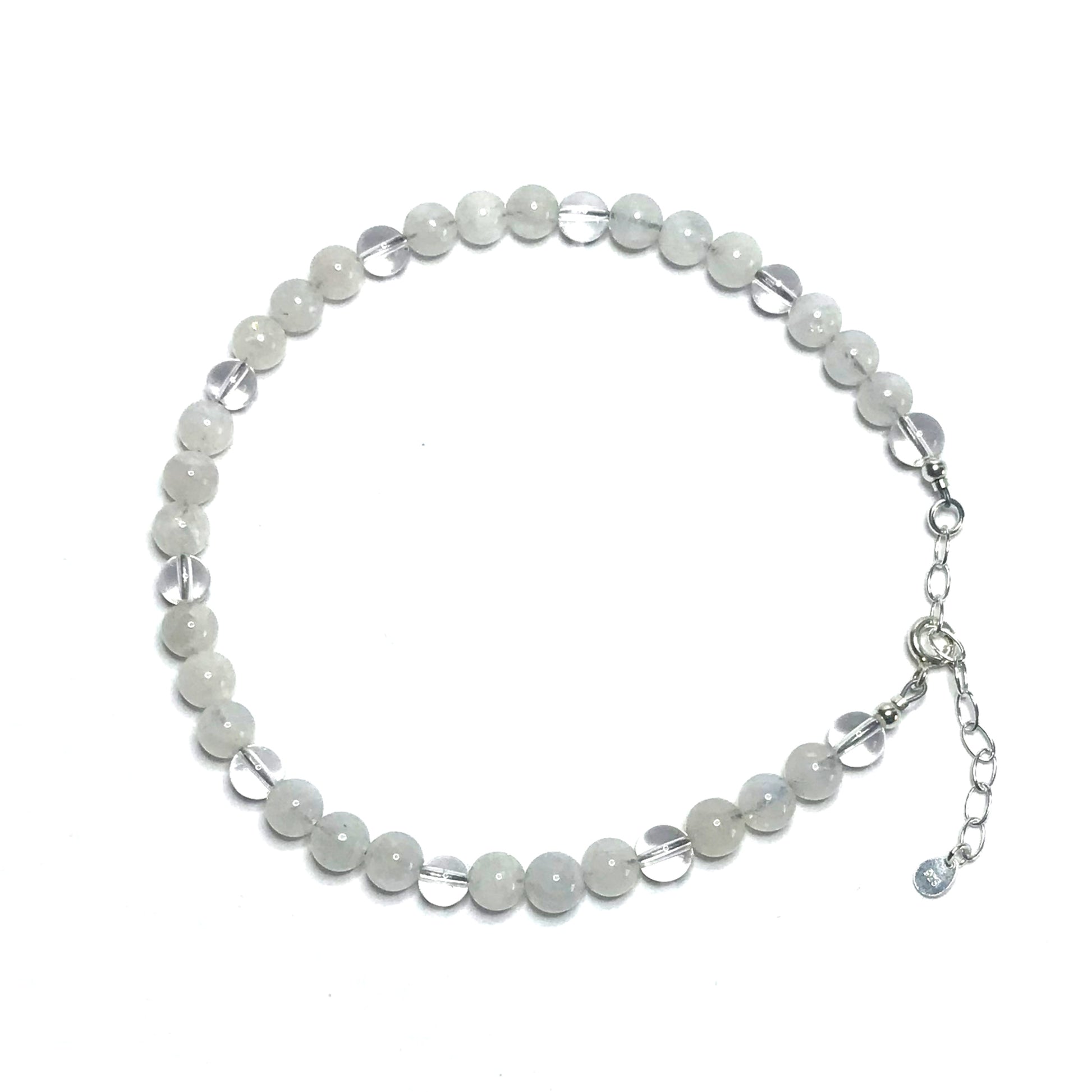 Rainbow moonstone crystal anklet