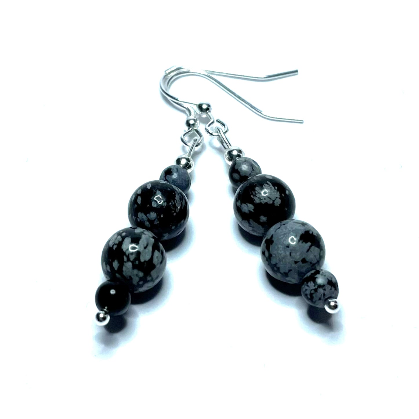 Snowflake obsidian earrings