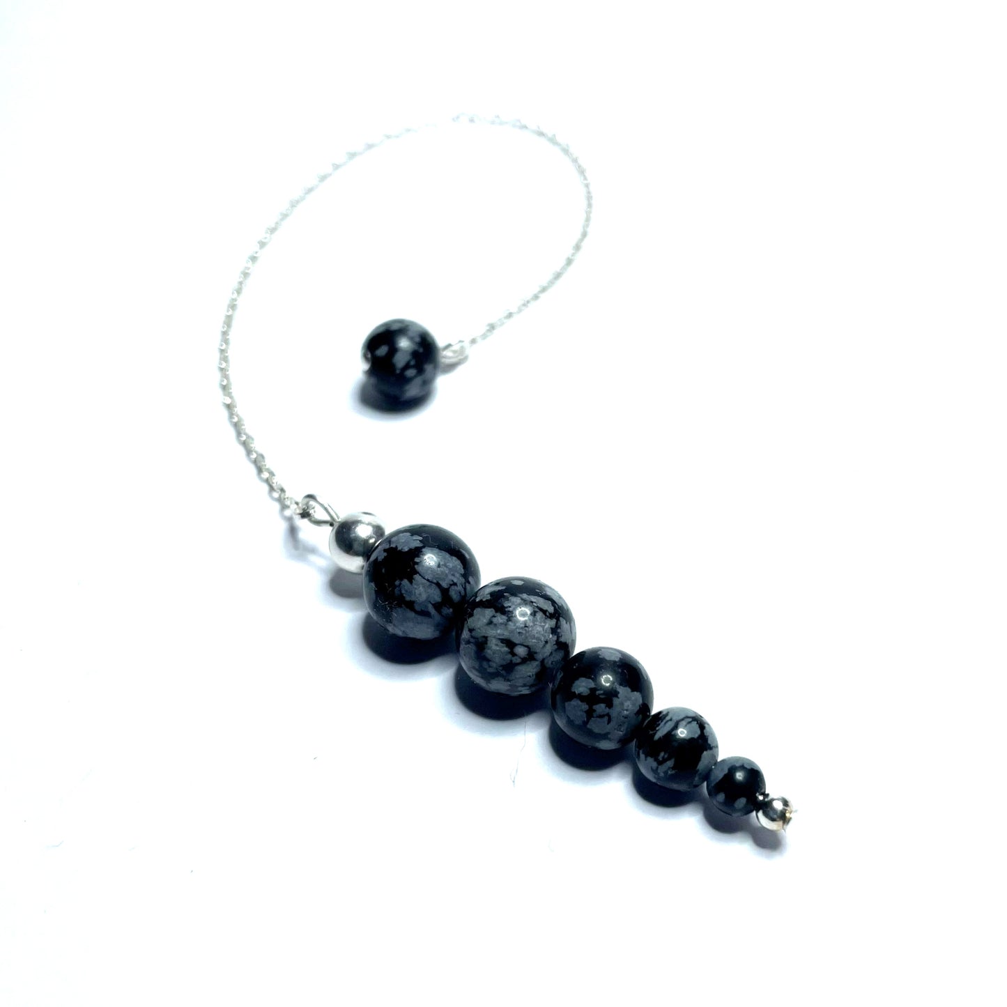 Snowflake obsidian pendulum