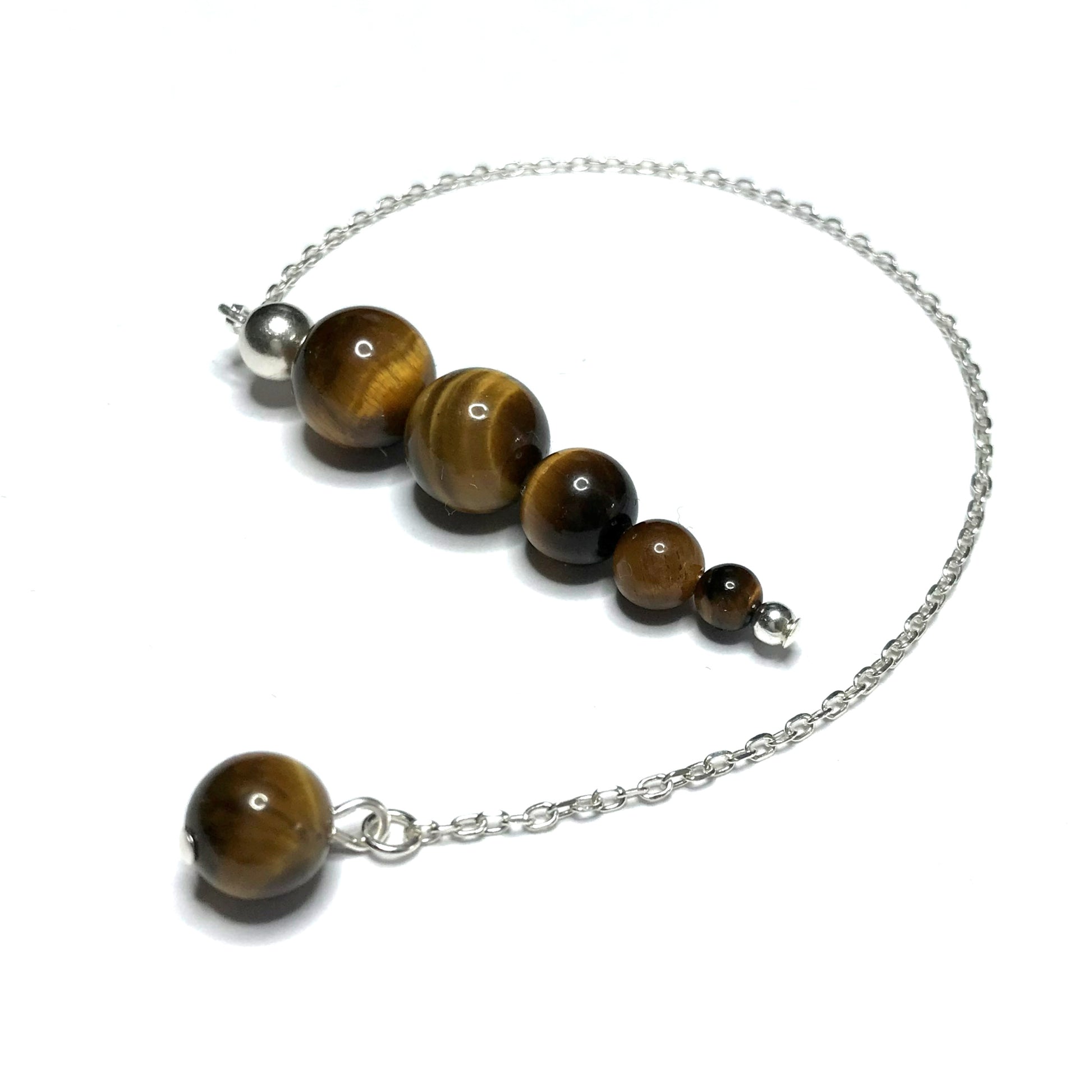 Tiger eye gemstone bead pendulum