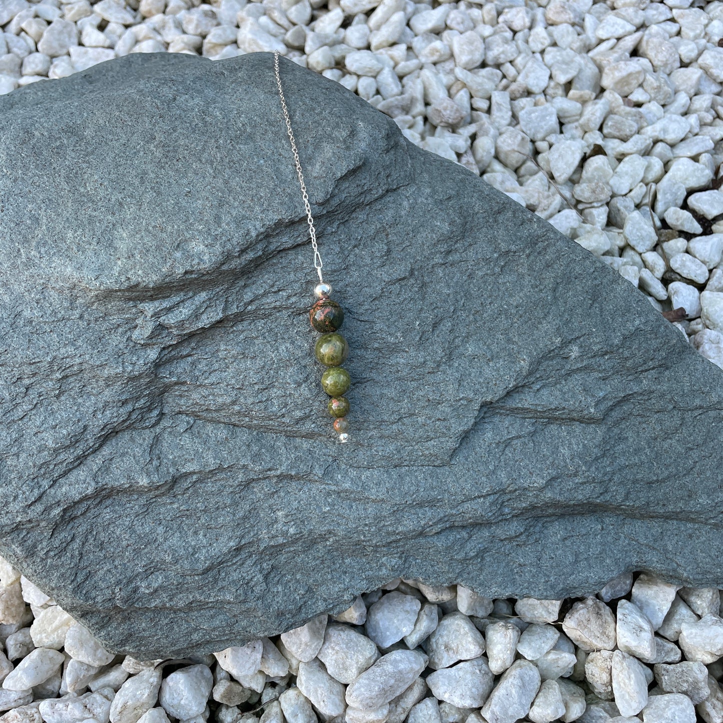 Unakite crystal pendulum