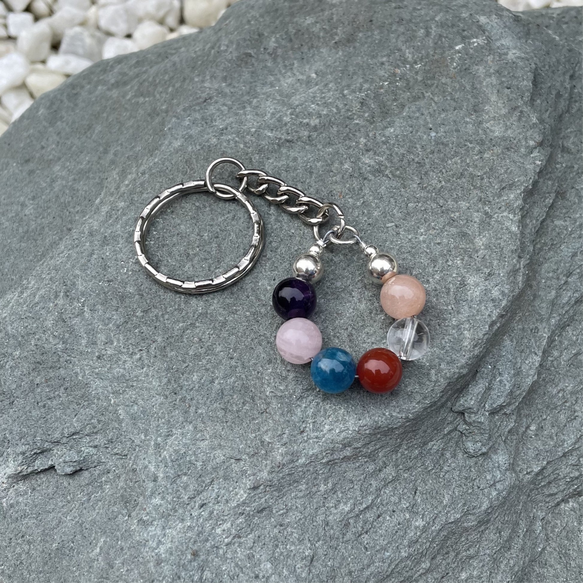 Weight loss crystal keychain on stone