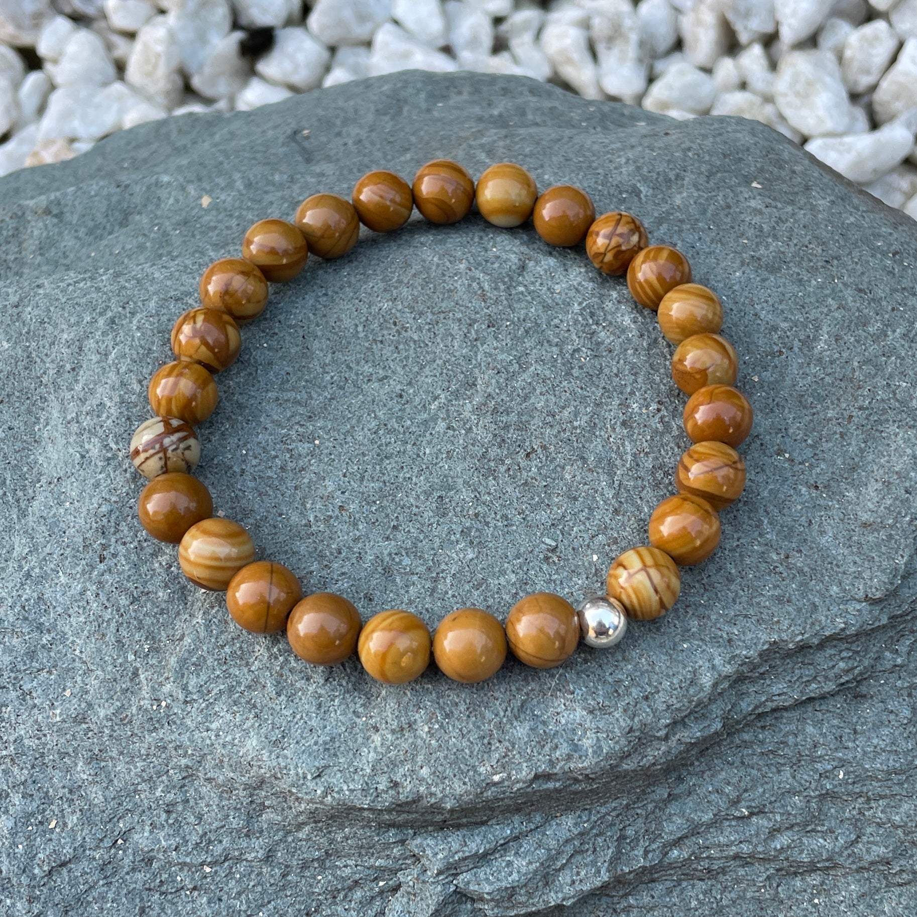 Wood Grain Jasper Crystal Bracelet