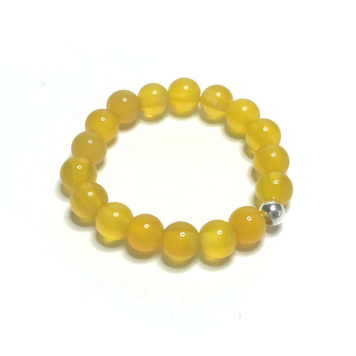 Yellow agate stretch ring