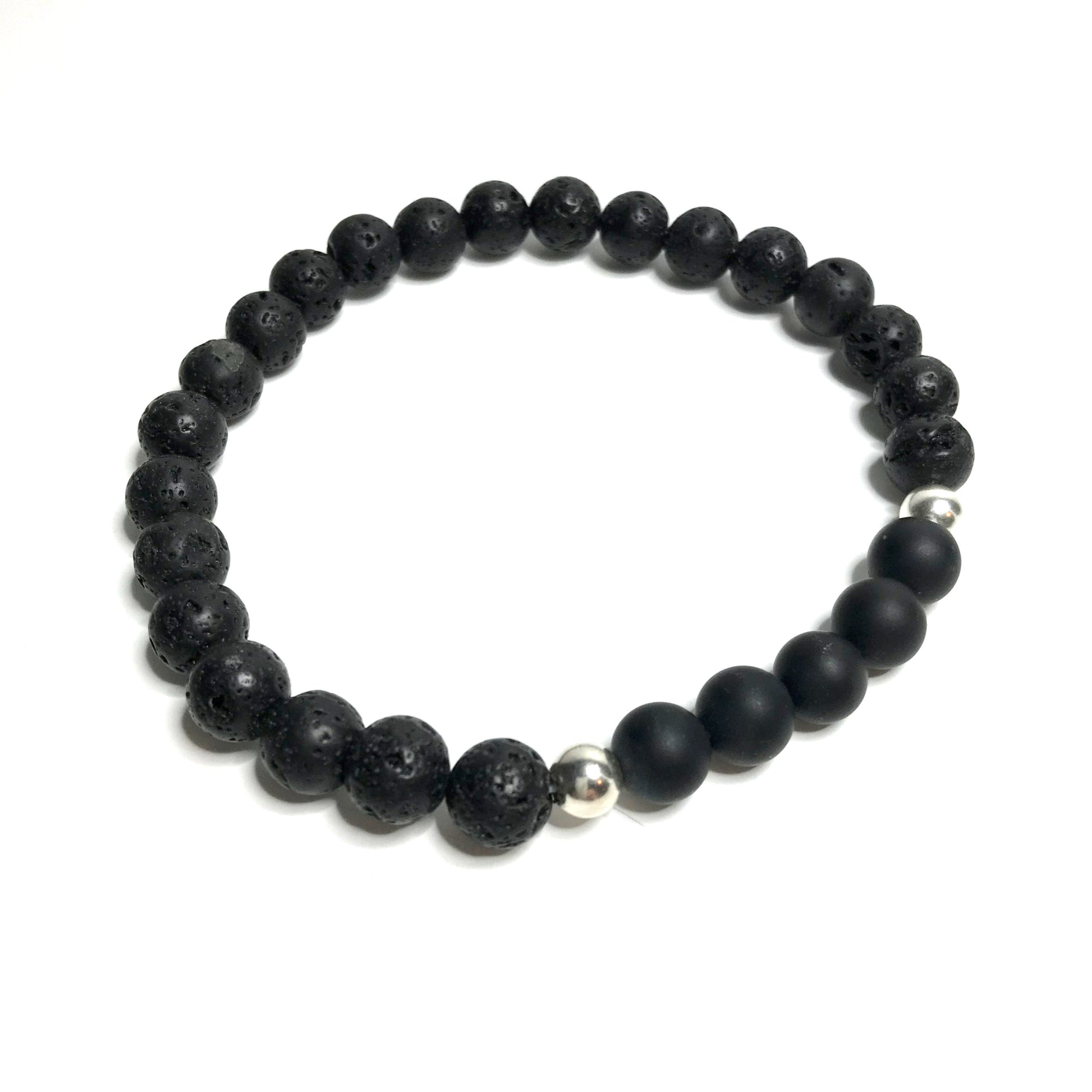 Matte Onyx with Lava Rock Bracelet