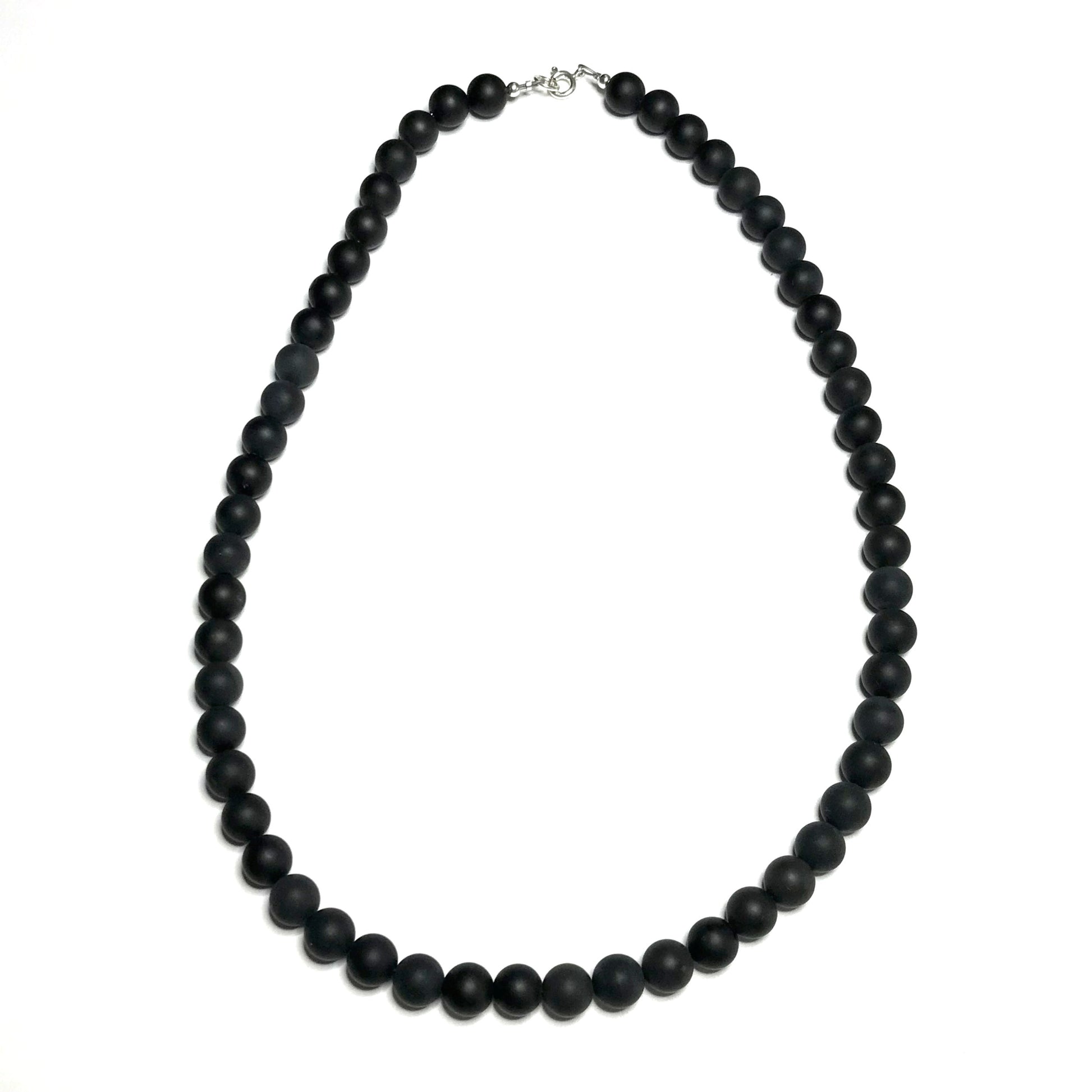 Matte onyx gemstone necklace