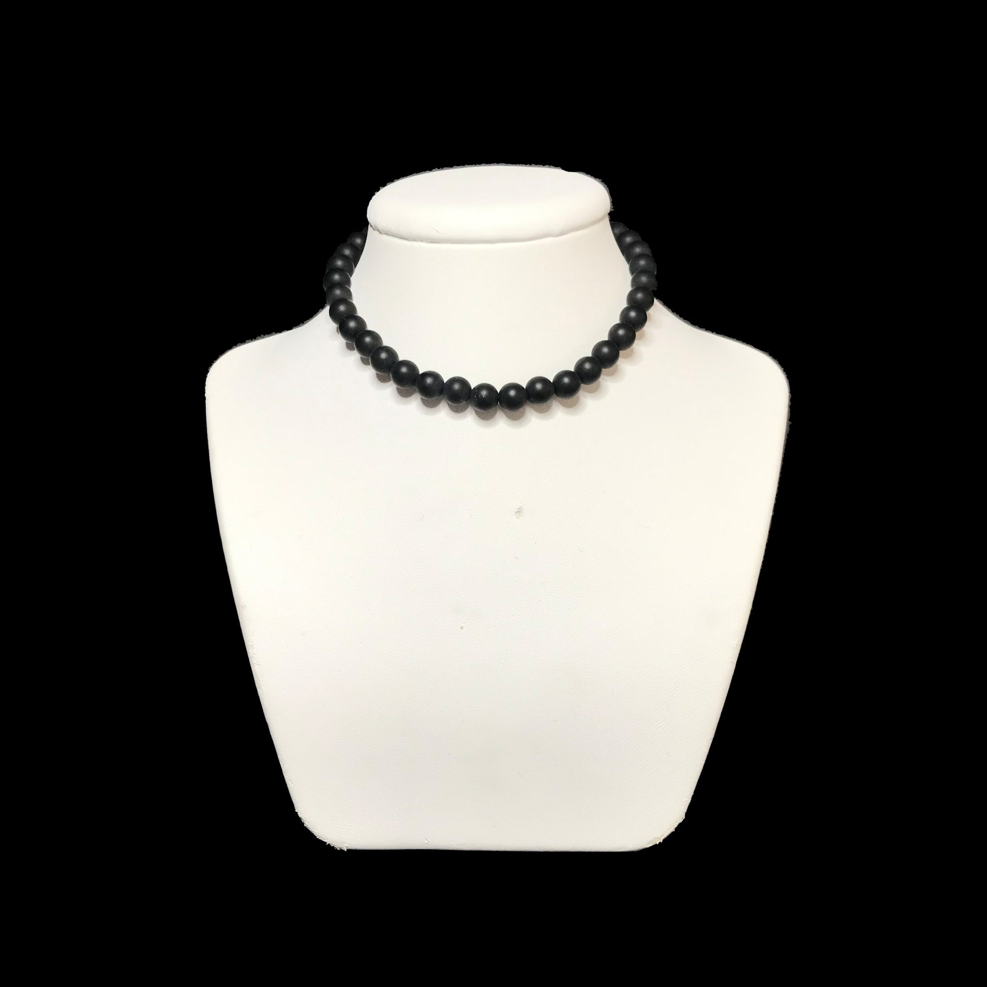 Matte onyx crystal choker necklace