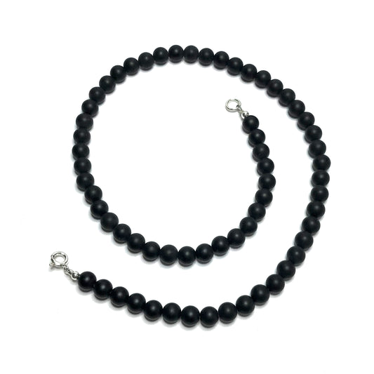 Matte onyx choker necklace